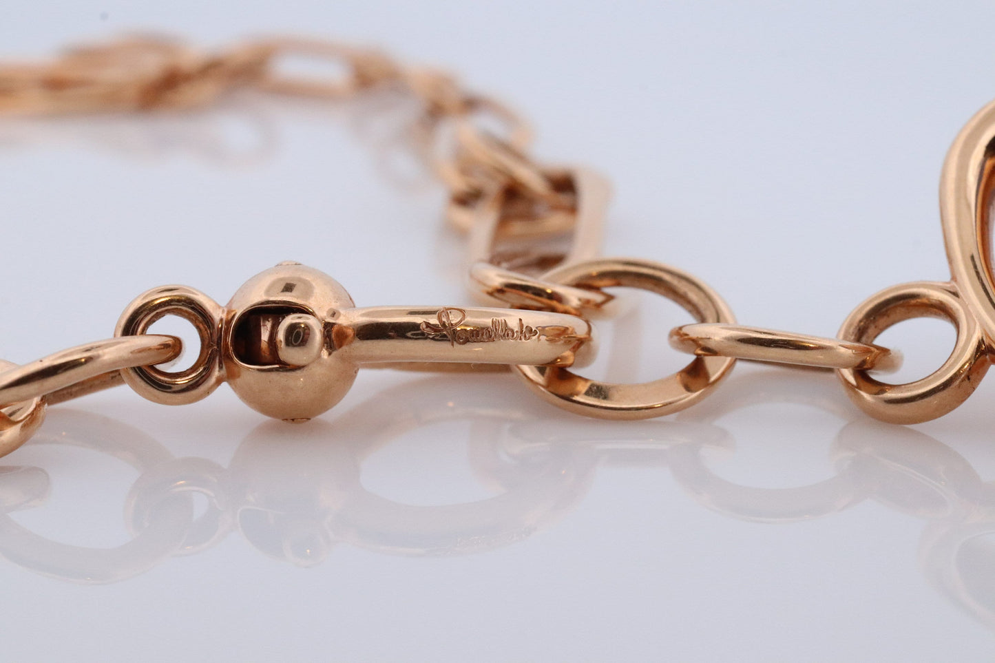 18k POMELATTO Necklace. 18k Rose Gold Pomellato Chalcedony LUNA collection. Chalcedinio Dangle Pendant Necklace.