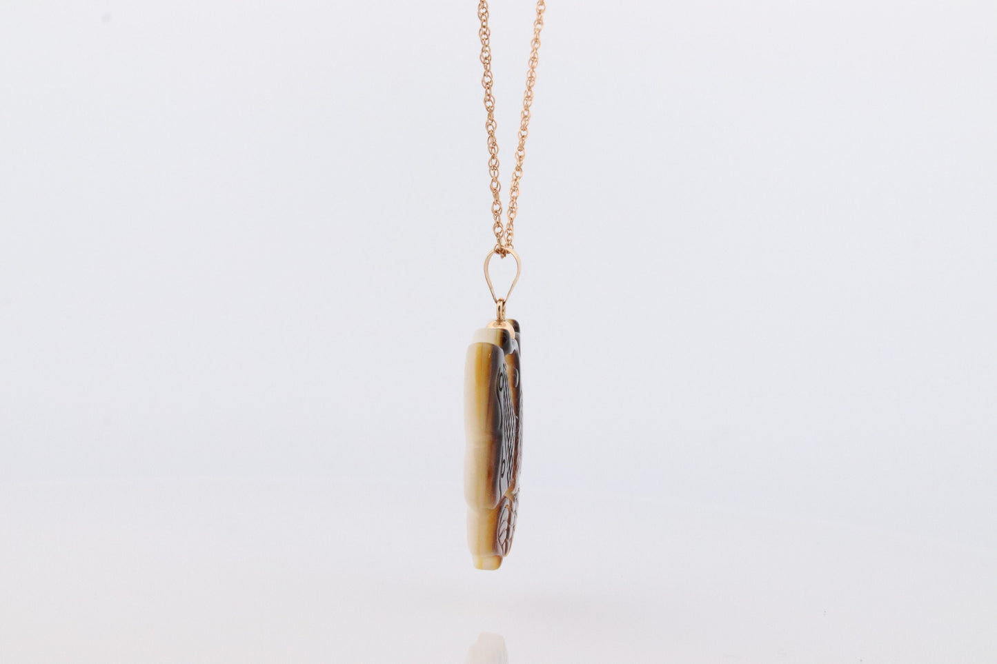 MOP 14k Butterfly. Large Butterfly Pendant. 14k yellow gold chain necklace. PJS Gold Pendant. st(77)
