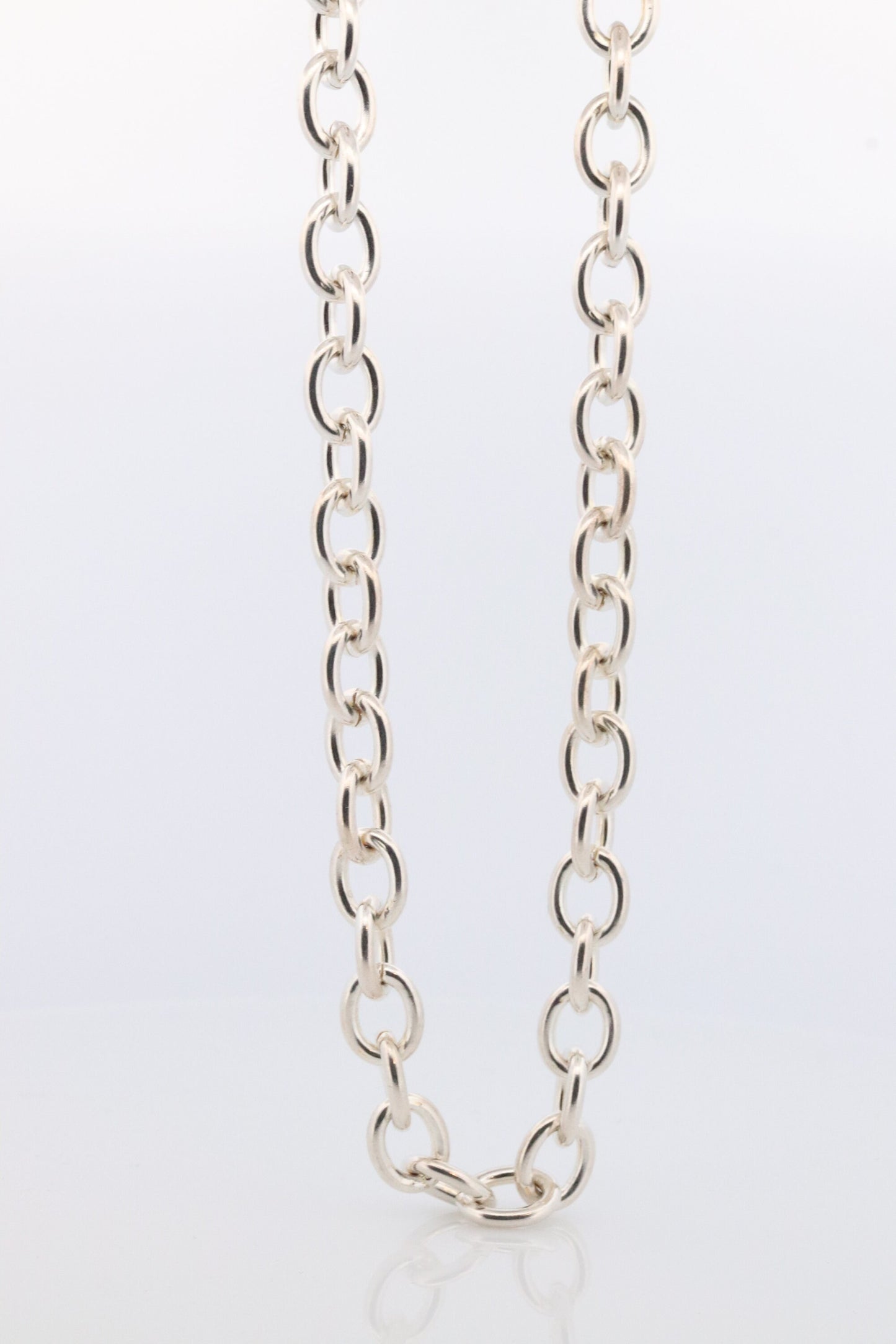 Authentic Judith Ripka Sterling Silver Heart Choker Necklace, Judith Ripka 925 Silver Oval Cable Link (30)
