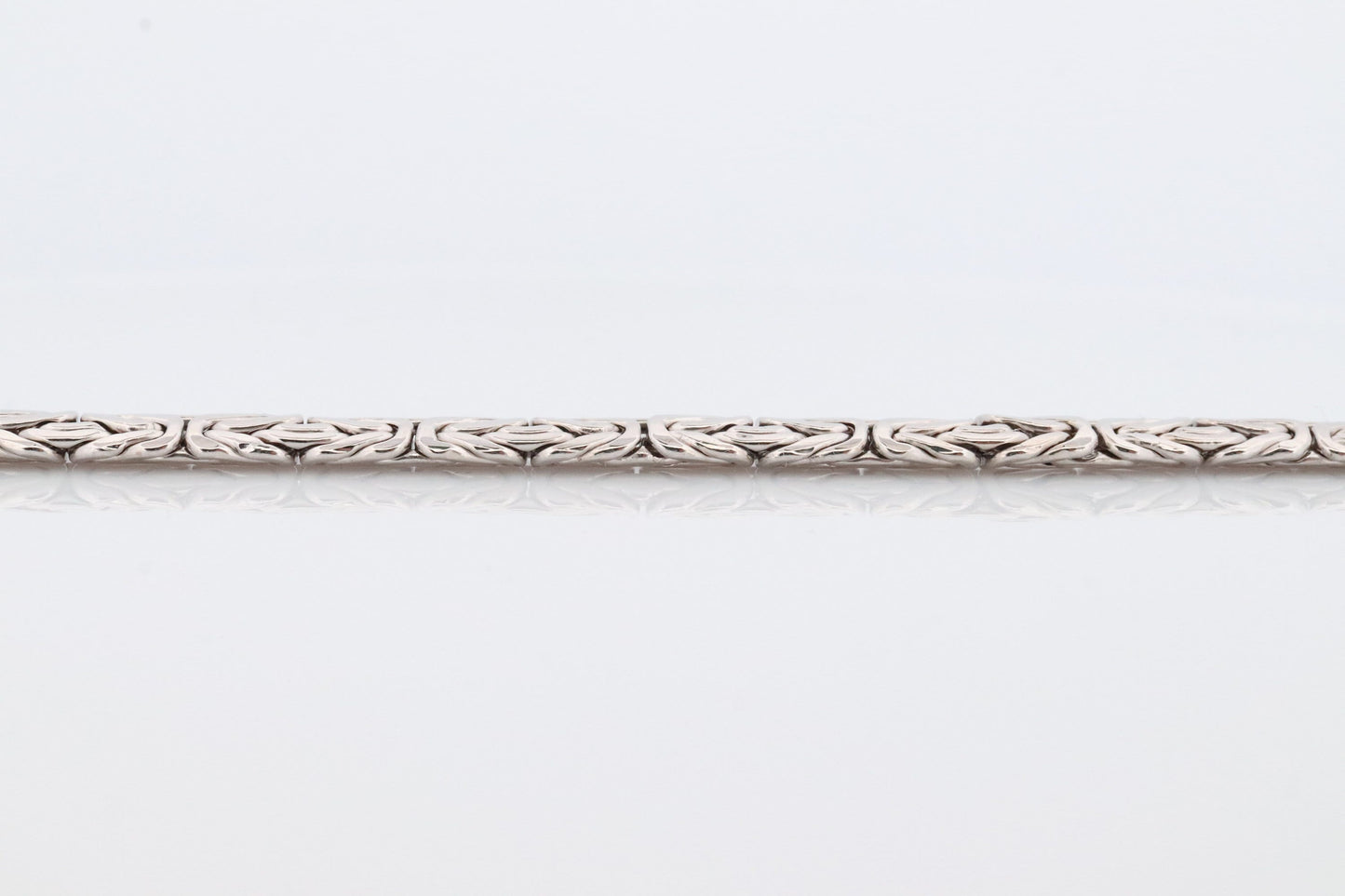 14k Byzantine Bracelet. 14k White Gold Wide Flattened Flat Byzantine Bracelet. 9.7grams 7mm wide. Israel