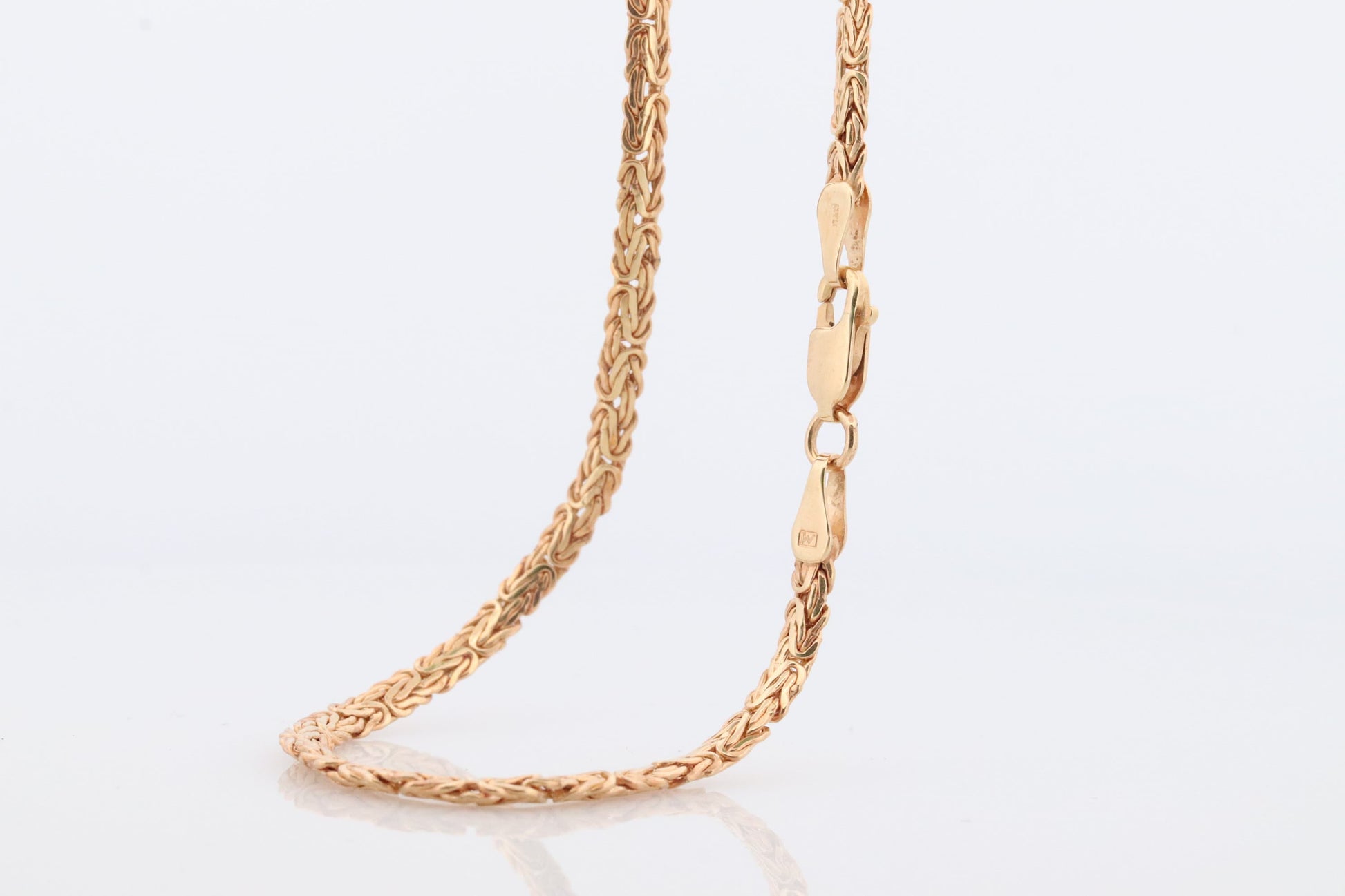 14k Byzantine Anklet. 14k Yellow Gold Wide Flattened Flat Byzantine Long Bracelet Anklet. 3.2grams 4.5mm wide. Italy