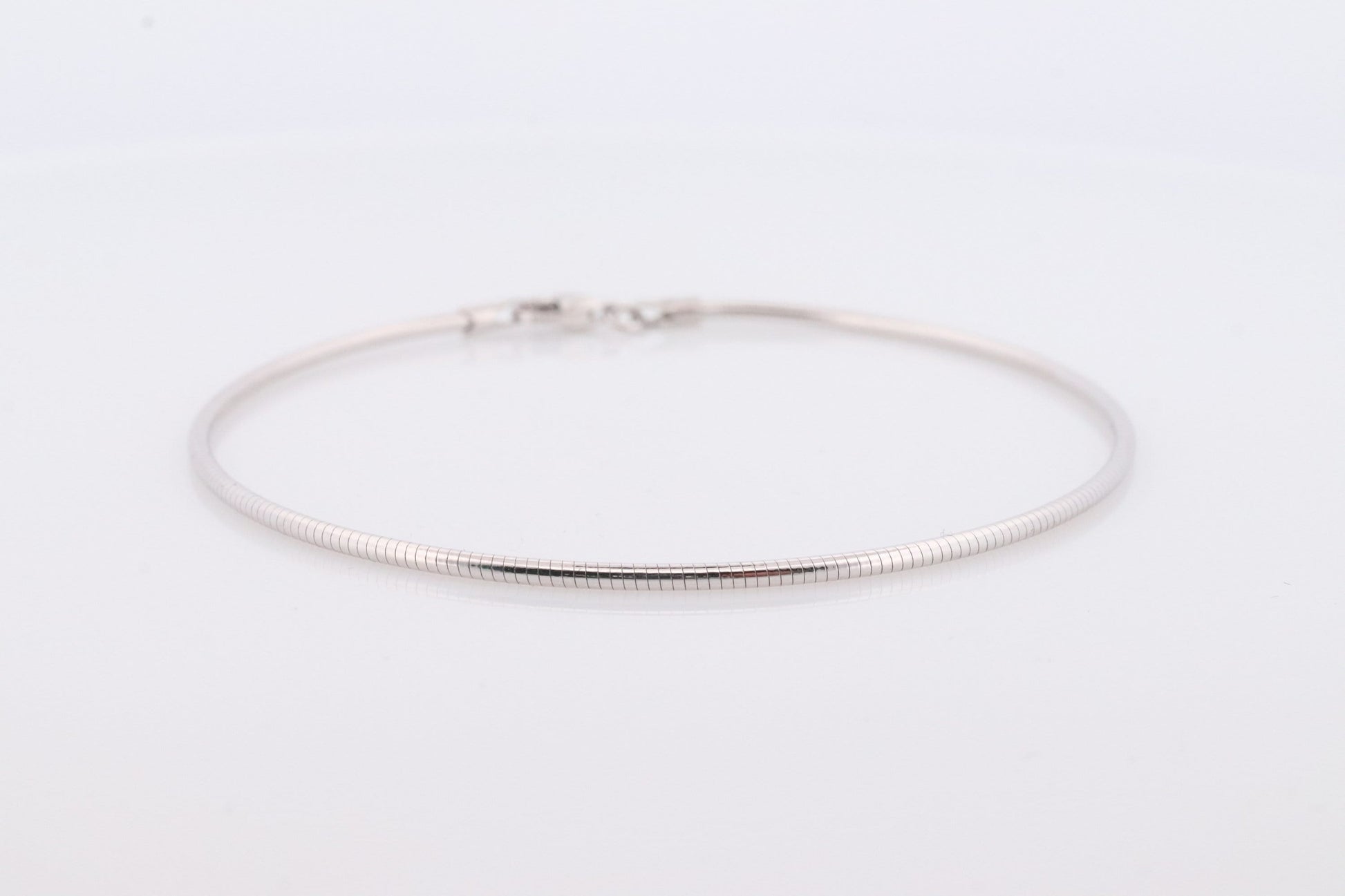 18k Snake Chain Bracelet. 18k White gold Omega chain. MILOR Italy Bracelet One of a kind. Snake Link Omega Bracelet