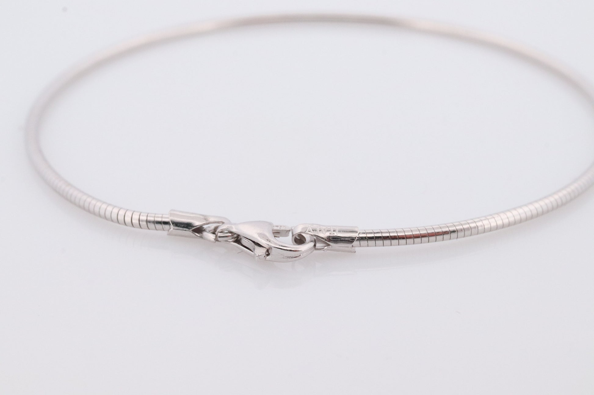 18k Snake Chain Bracelet. 18k White gold Omega chain. MILOR Italy Bracelet One of a kind. Snake Link Omega Bracelet