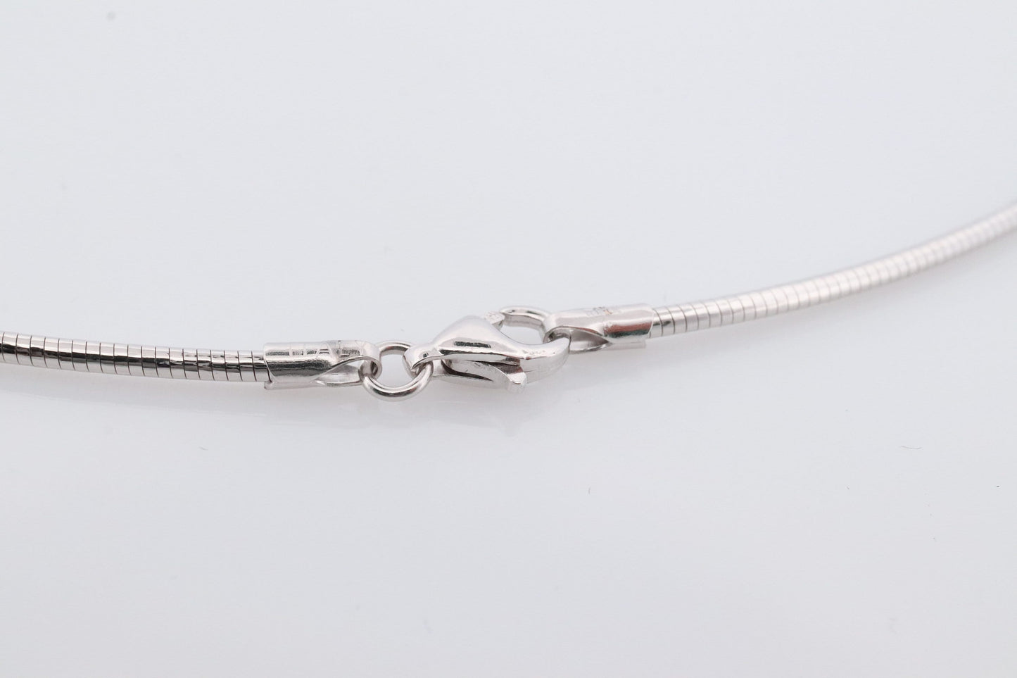 18k Round Omega Necklace. 18k White White Gold OMEGA Snake chain Necklace. MILOR 1.5mm 16in length. Choker Collar necklace.