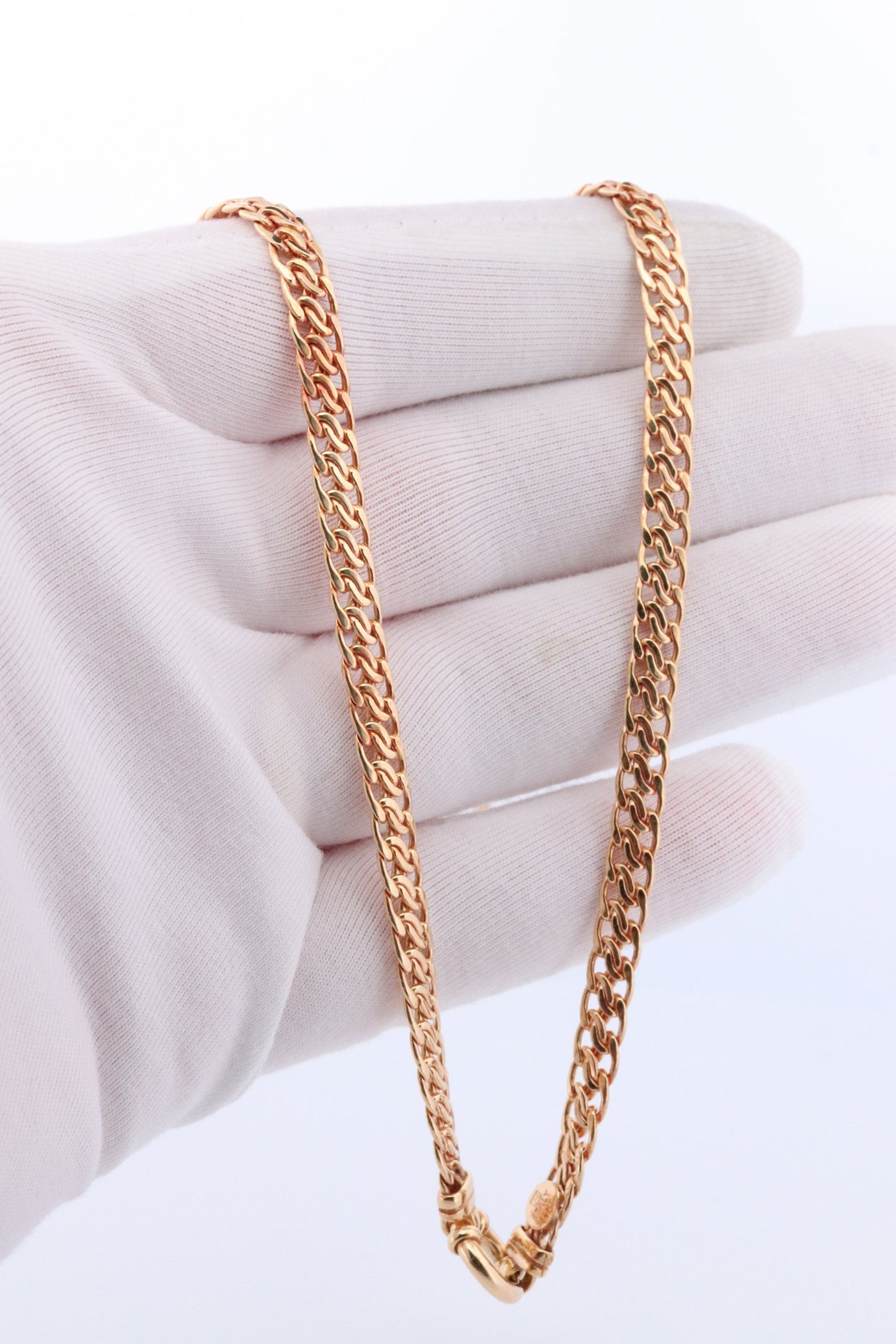 14k Yellow ChainMail Mesh Necklace.Round Clasp Infinity link Yellow gold Italian Byzantine Necklace. Weave Necklace