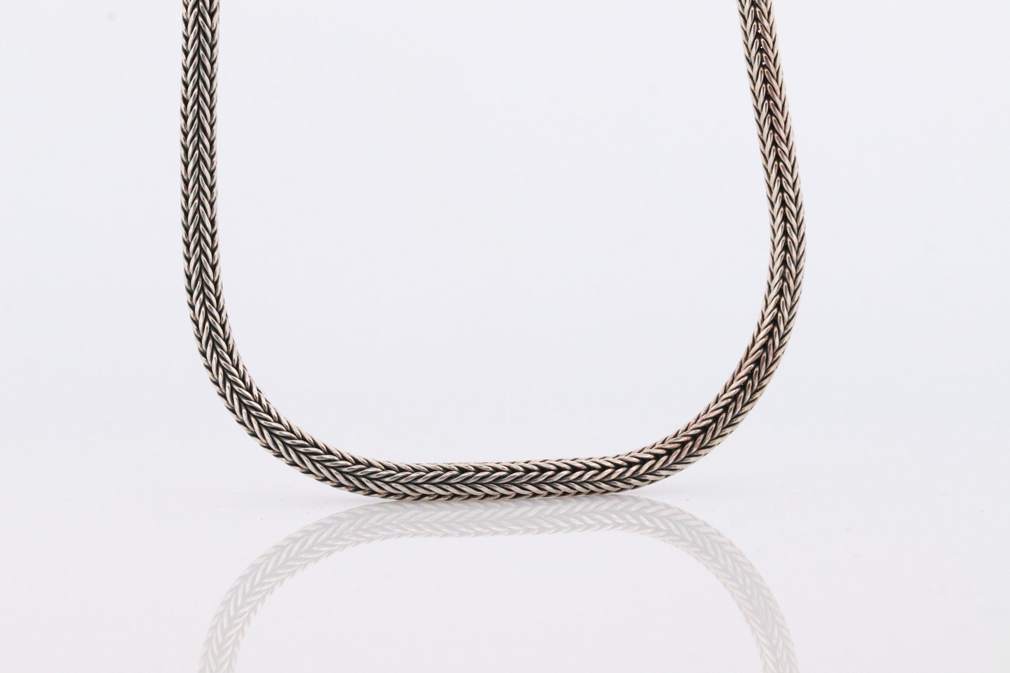 Byzantine Foxtail Weave Necklace. Heavy Sterling Silver 925 BA Wide Long Byzantine Round Woven 28in Rope Necklace.