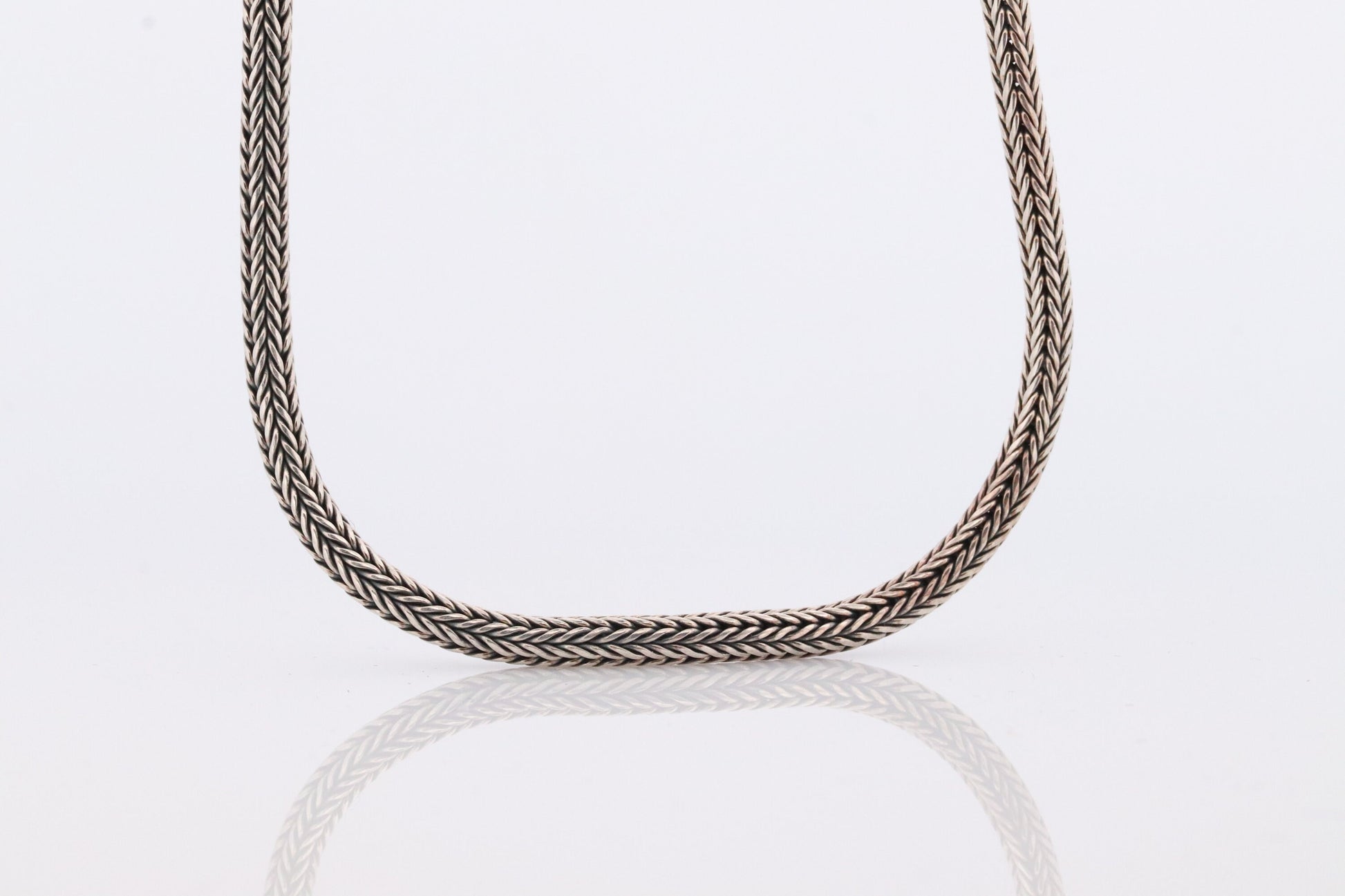 Byzantine Foxtail Weave Necklace. Heavy Sterling Silver 925 BA Wide Long Byzantine Round Woven 28in Rope Necklace.