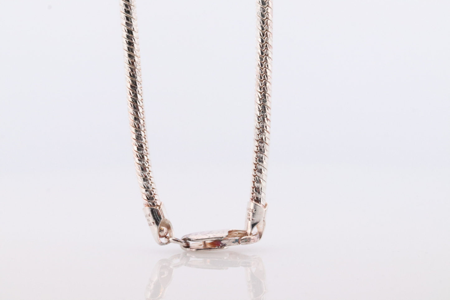 Sterling Silver Omega Snake Necklace. 925 Round Omega Snake Chain Heavy 45g 3mm width and 32in length