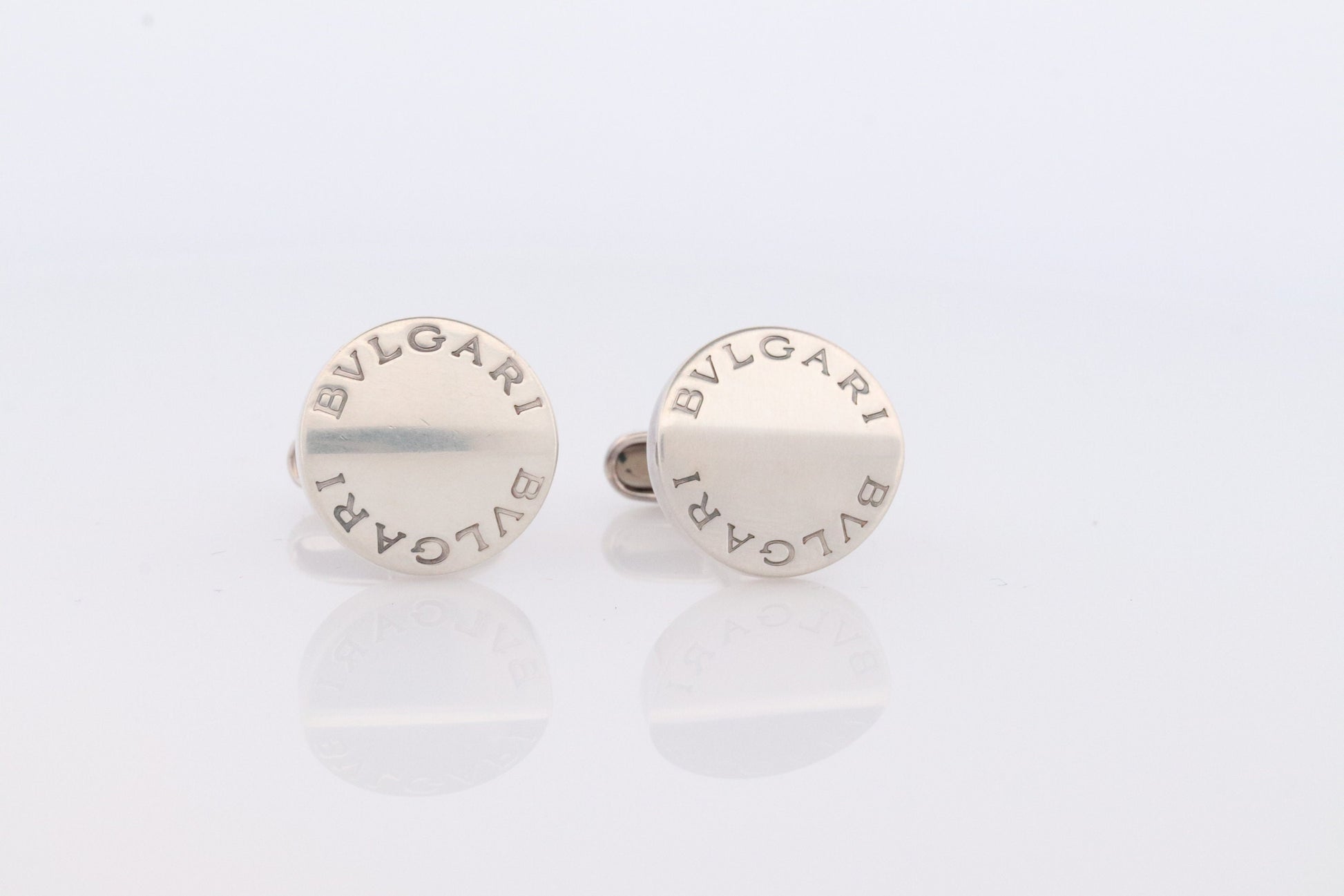 Bvlgari Sterling Silver Cufflinks. Bulgari ROMA 925 Button Cufflinks.