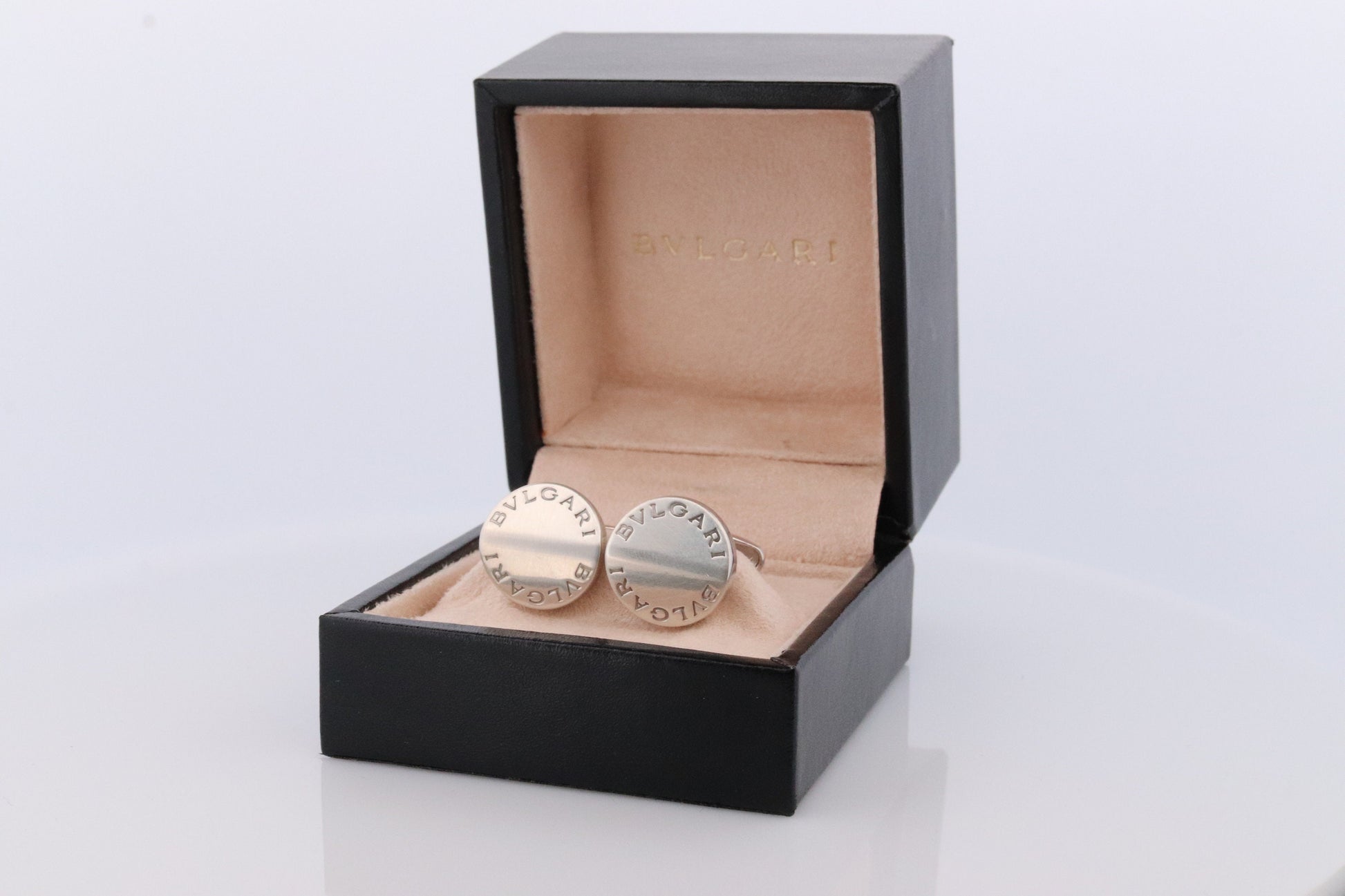 Bvlgari Sterling Silver Cufflinks. Bulgari ROMA 925 Button Cufflinks.