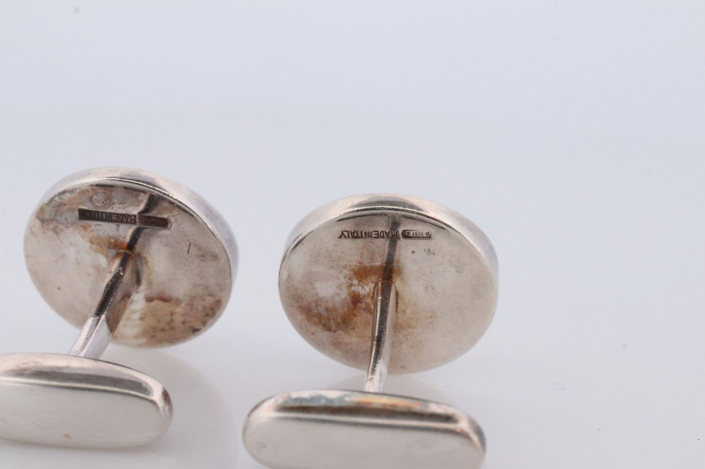 Bvlgari Sterling Silver Cufflinks. Bulgari ROMA 925 Button Cufflinks.