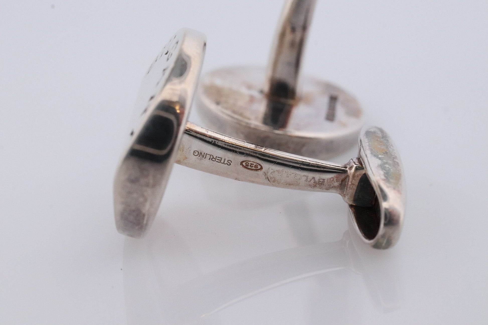 Bvlgari Sterling Silver Cufflinks. Bulgari ROMA 925 Button Cufflinks.