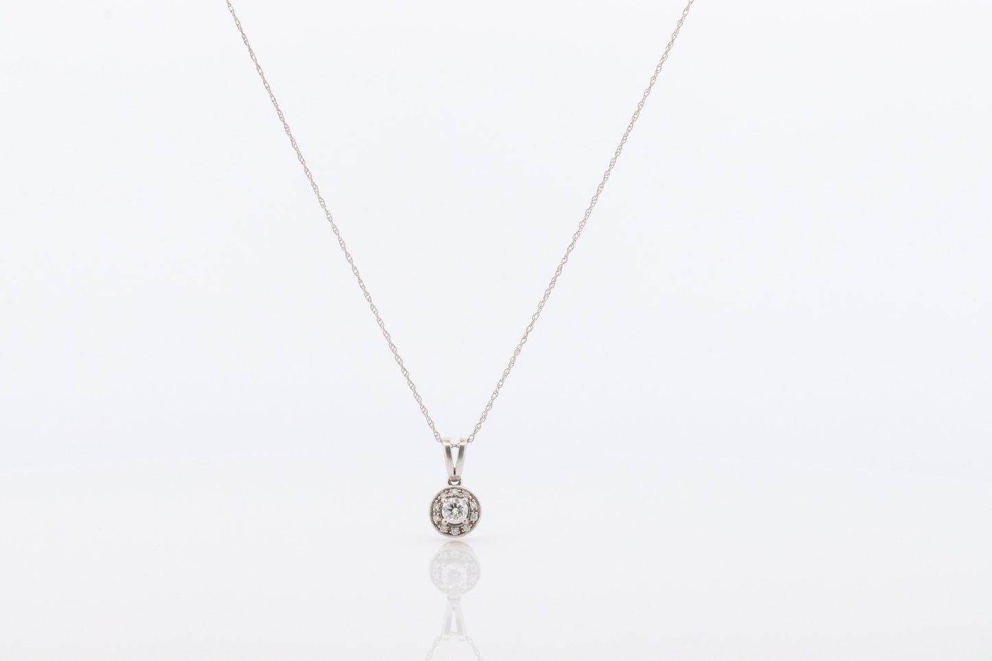 14k Diamond Solitaire Halo Pendant. 14k White gold and 24K Yellow Gold Inlay Canister Pendant. Singapore chain necklace.