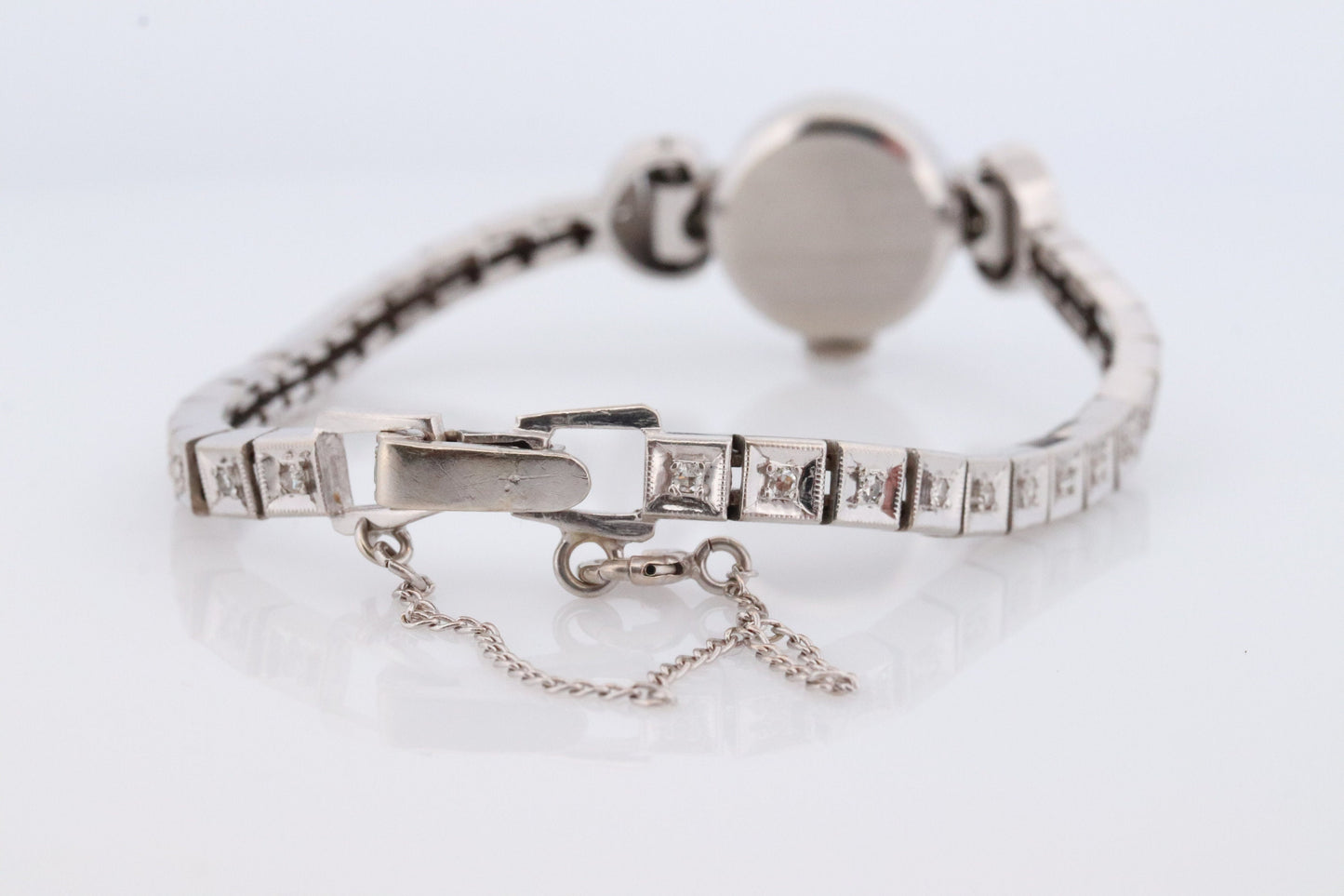 14k CROTON Nivada Grenchen LADIES wrist watch. 14k Manual watch with diamonds.