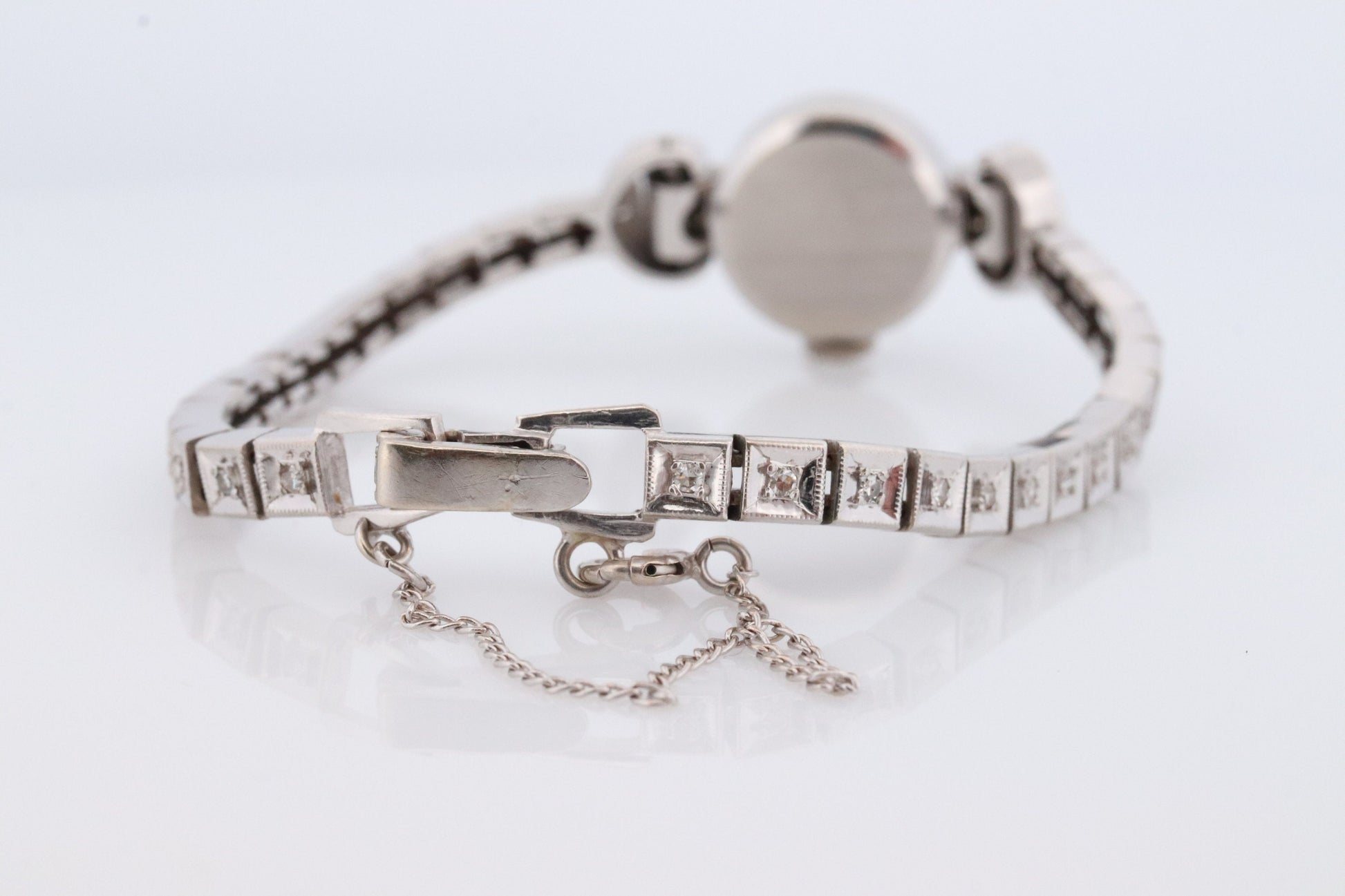 14k CROTON Nivada Grenchen LADIES wrist watch. 14k Manual watch with diamonds.