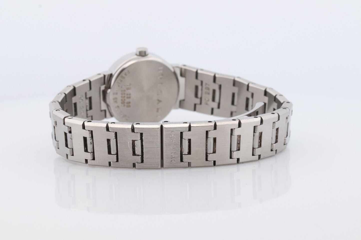 Vintage BVLGARI Watch. Bulgari BB 23 SS Stainless Steel Quartz Watch. Ladies Womens Luxury Watch. Black Dial.