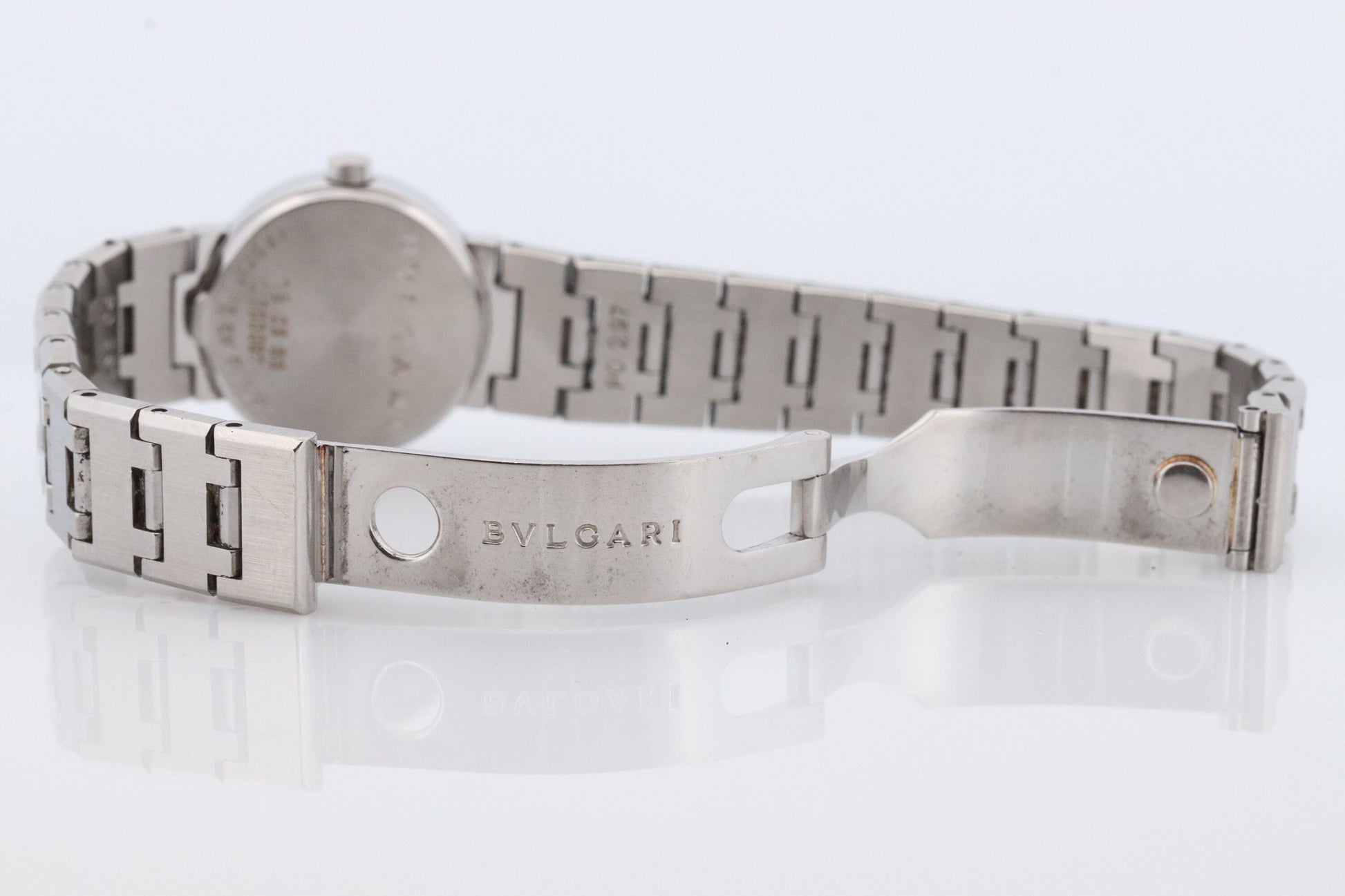 Vintage BVLGARI Watch. Bulgari BB 23 SS Stainless Steel Quartz Watch. Ladies Womens Luxury Watch. Black Dial.