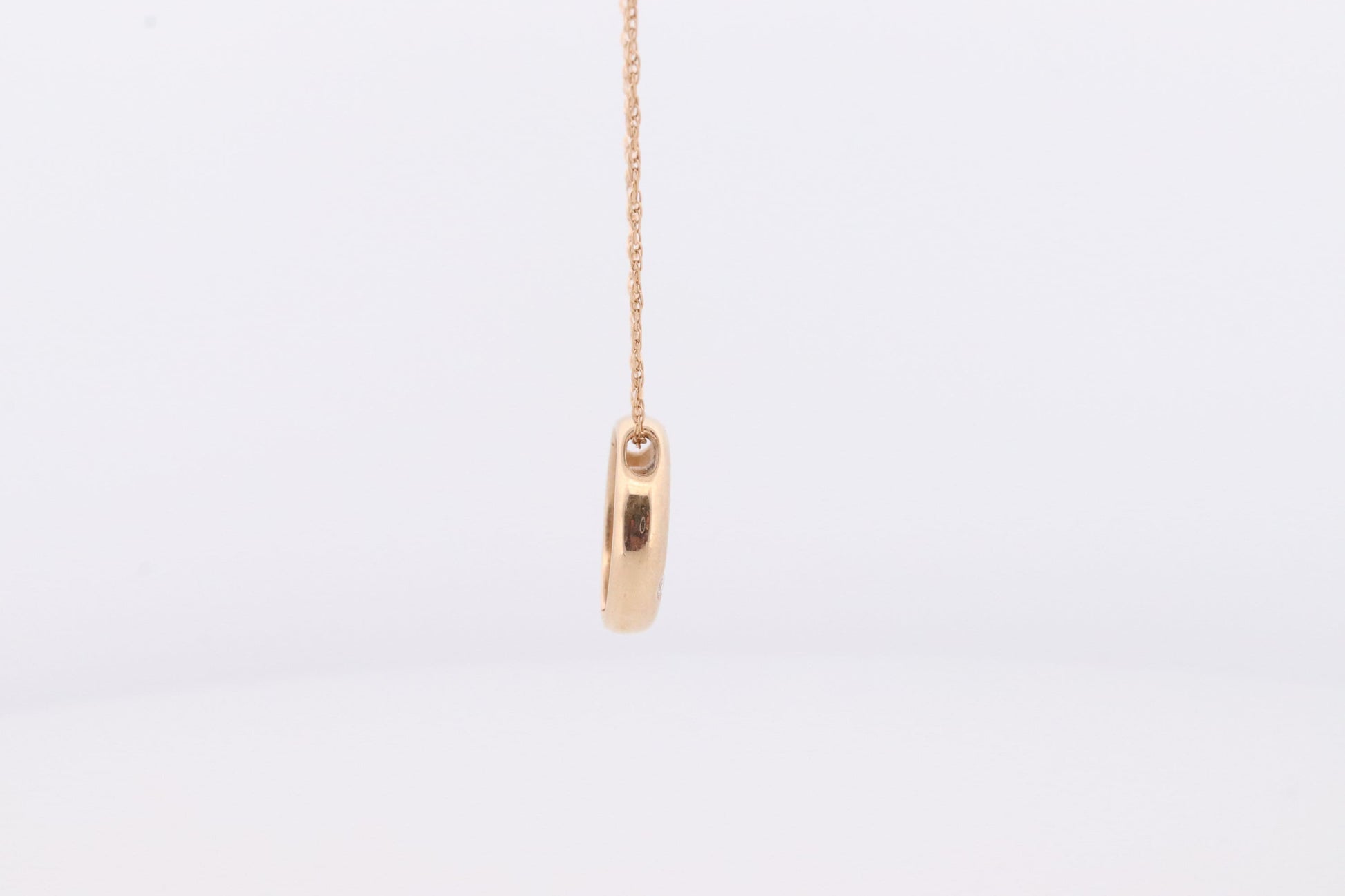 14K Diamond Circle of Life, Open Circle, Eternity Circle Diamond Pendant. Etoile Bezel Set Diamond Donut Disk Pendant Necklace.