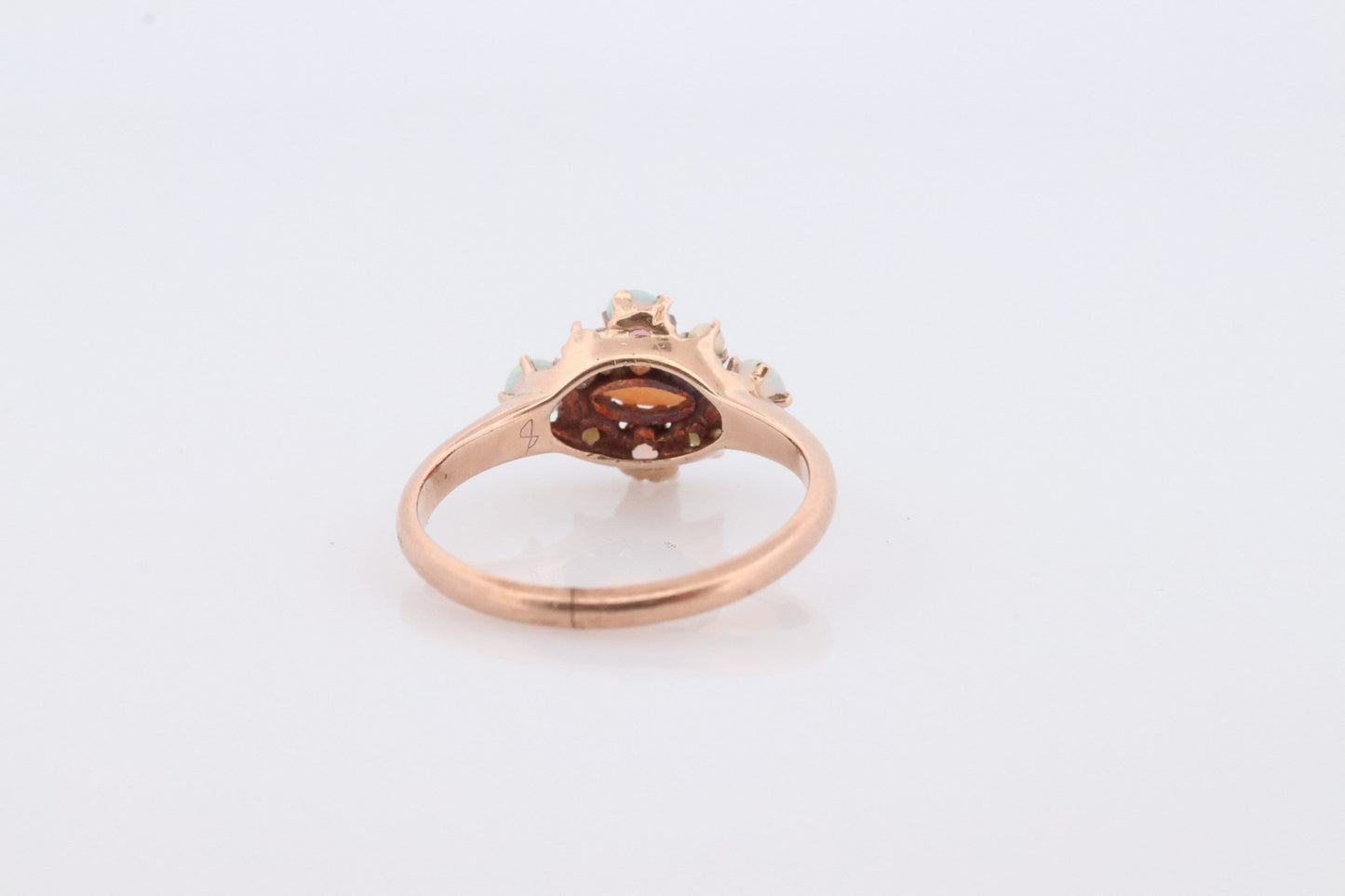 10k Victorian Opal Pearl Seed ring. 10k Gold Victorian claw opal ring. Antique Pearl Opal Cluster ring.