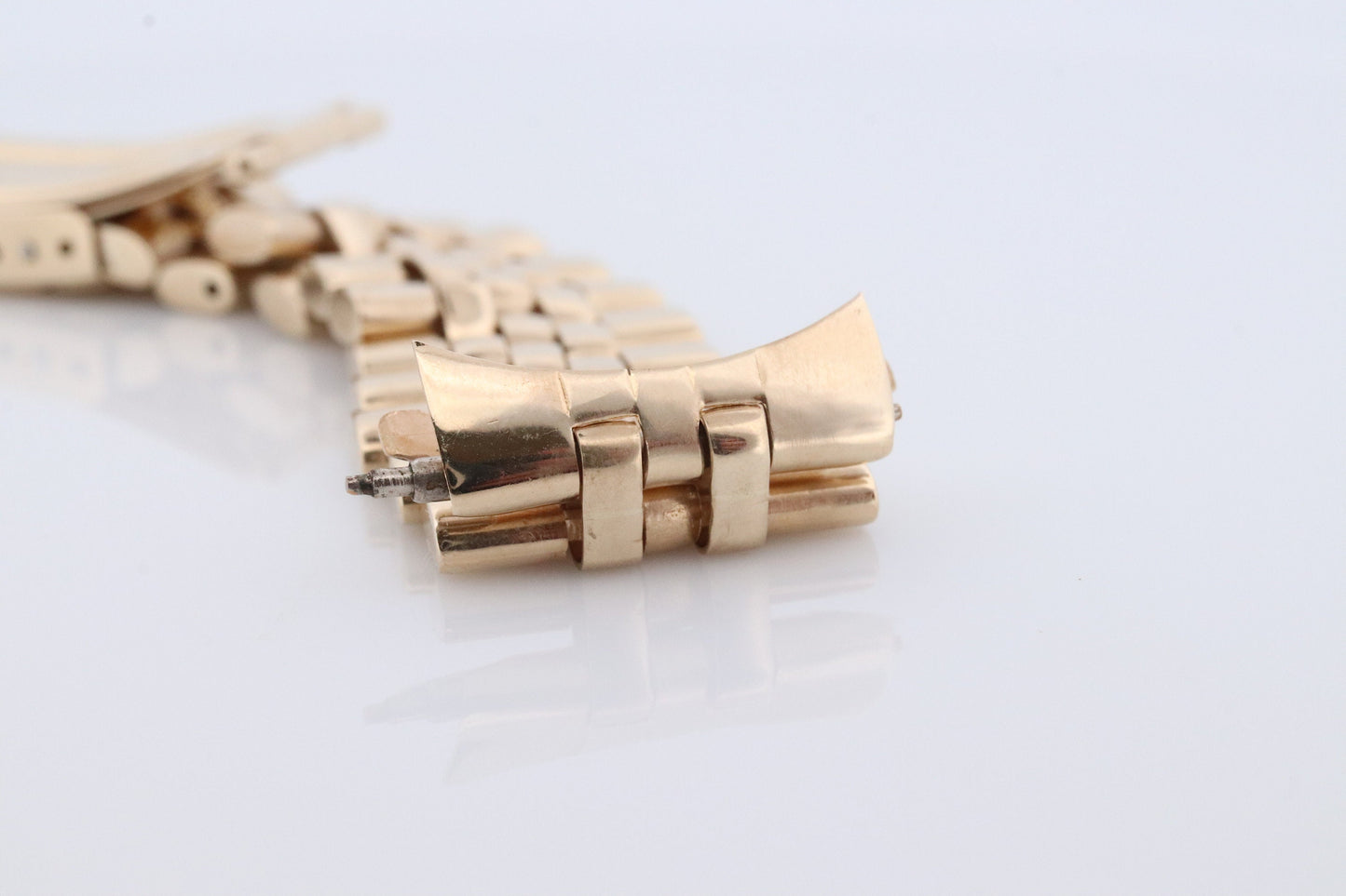 ROLEX 14k Yellow Gold Watch 19mm Bracelet. Vintage 1960s Jubilee Bracelet for 1500 1501 1503 etc. Genuine vintage Rolex Oval Link Bracelet