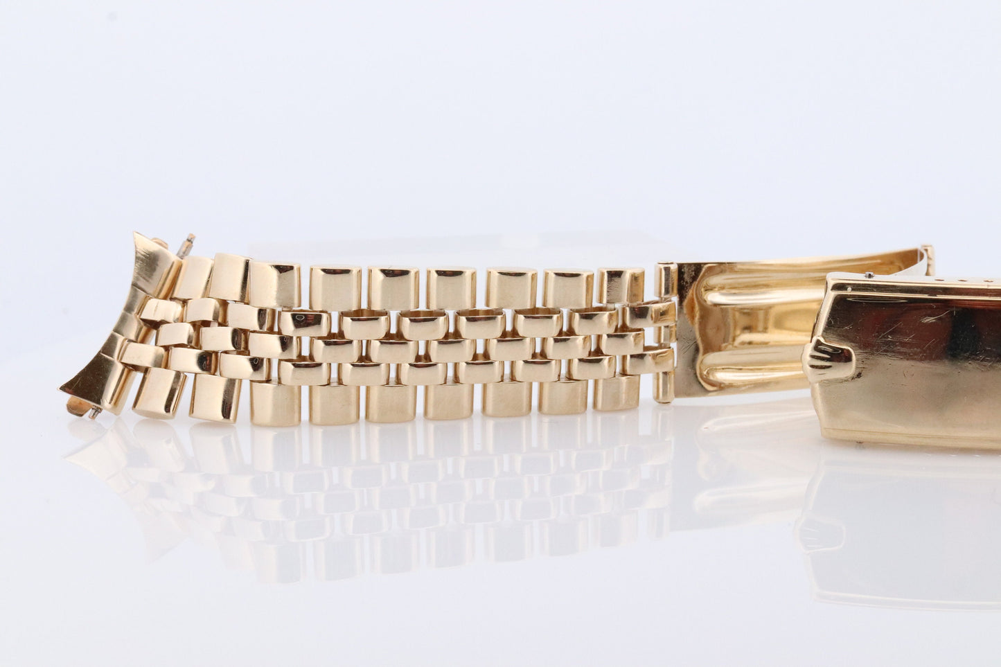 ROLEX 14k Yellow Gold Watch 19mm Bracelet. Vintage 1960s Jubilee Bracelet for 1500 1501 1503 etc. Genuine vintage Rolex Oval Link Bracelet