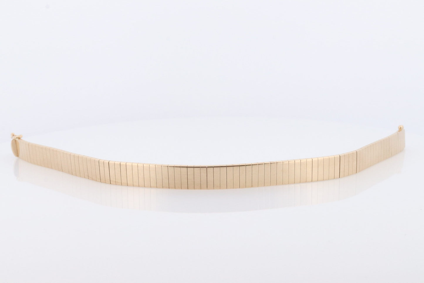 14k Wide Omega Bracelet. Italian Made 14k Yellow Gold Omega Snake Bracelet. High Quality bracelet 20.5g 8mm wide