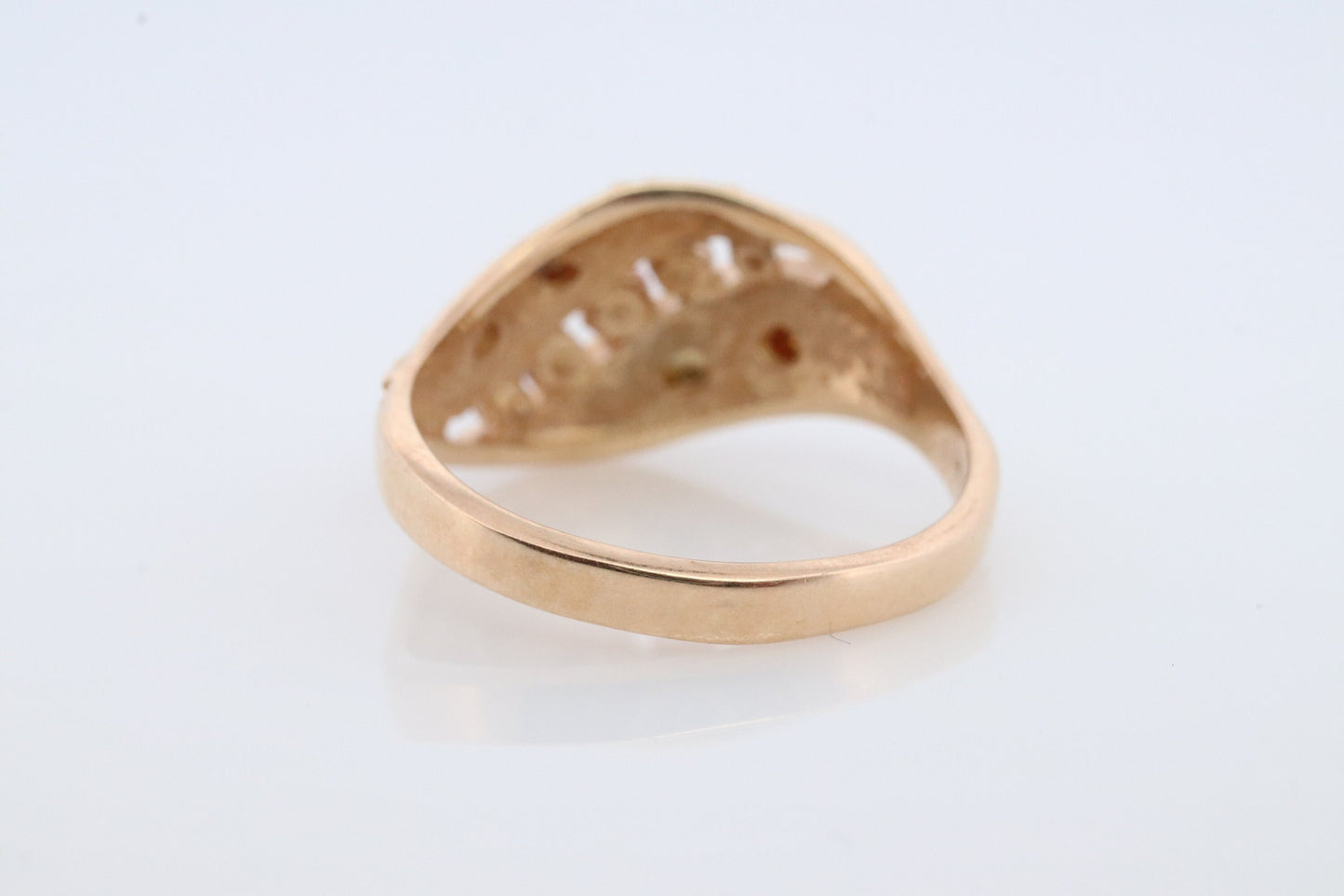 Black Hills Gold Ring. Diamond Ruby Ring. 10k Multi-Tone Gold. Black Hills Gold with alternating diamonds rubies Wedding Band Anniversary