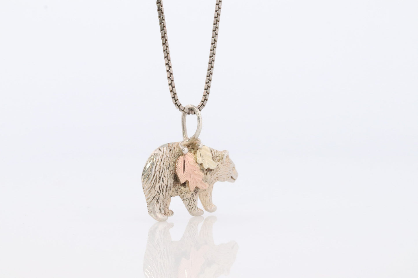 Black Hills Gold Grizzly Bear Pendant. Black Hills Gold Sterling Silver BEAR pendant