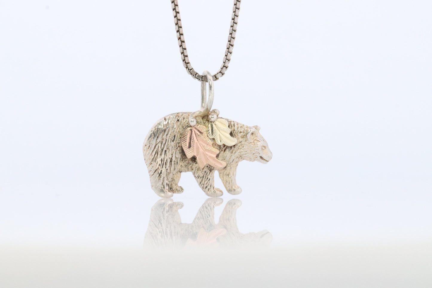 Black Hills Gold Grizzly Bear Pendant. Black Hills Gold Sterling Silver BEAR pendant