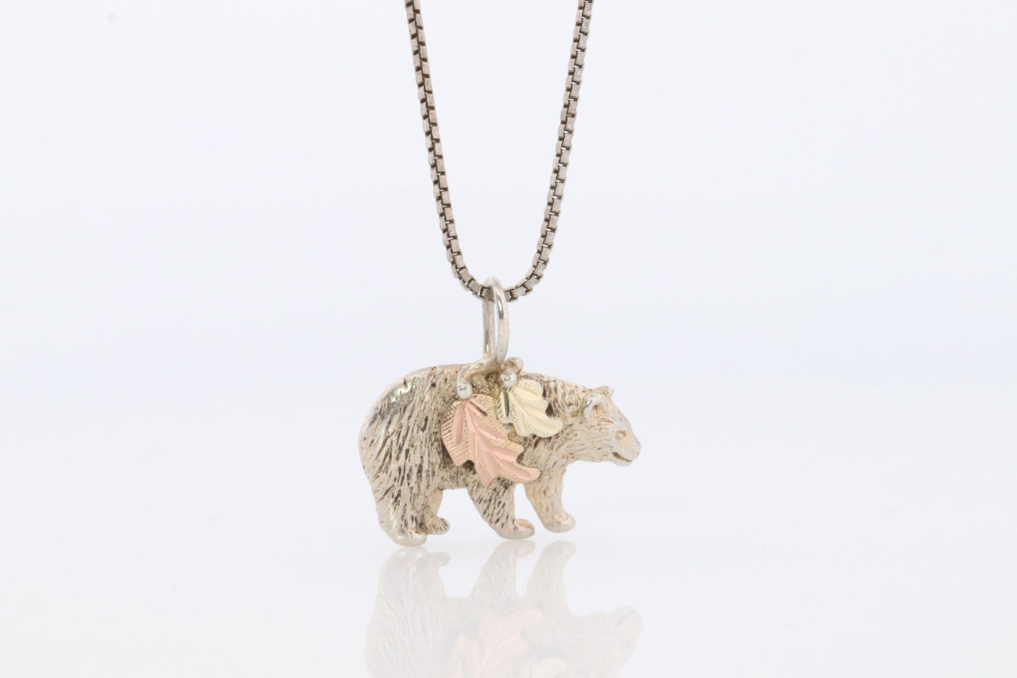 Black Hills Gold Grizzly Bear Pendant. Black Hills Gold Sterling Silver BEAR pendant