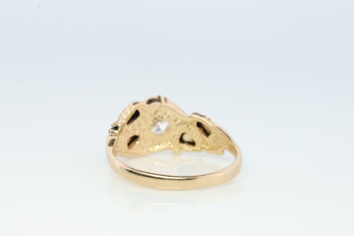 Black Hills Gold Vintage Diamond Ring. 1/2ct Diamond Solitaire Ring. 10k Multi-Tone Gold. Large Diamond Black Hills Gold Design