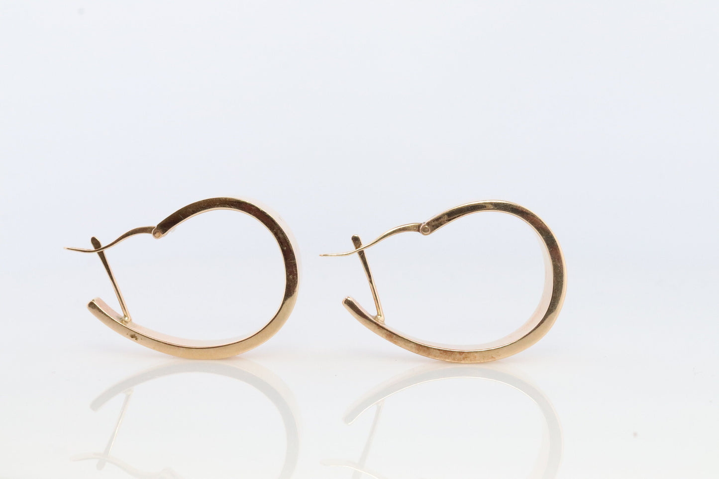 14k Gold J HOOP Earrings. Vintage Andrea Candela Large Heavy Hoop Gloss earrings. Large J Hoops. CJI Earrings