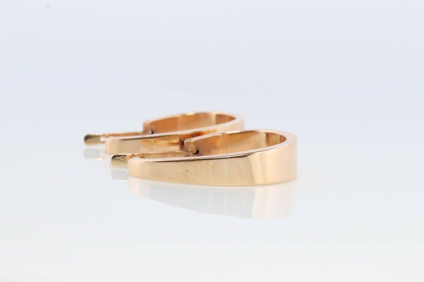 14k Gold J HOOP Earrings. Vintage Andrea Candela Large Heavy Hoop Gloss earrings. Large J Hoops. CJI Earrings