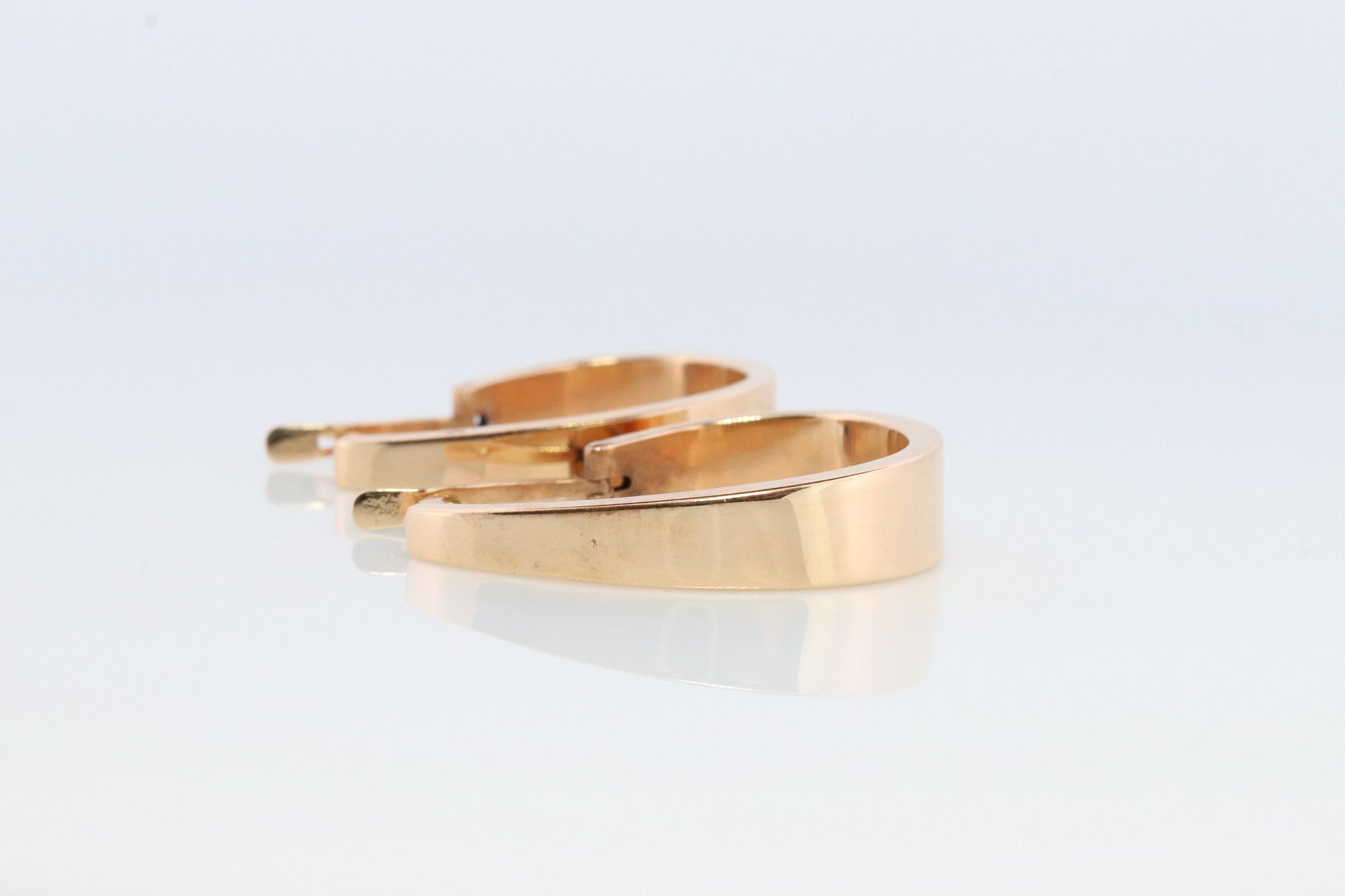 14k Gold J HOOP Earrings. Vintage Andrea Candela Large Heavy Hoop Gloss earrings. Large J Hoops. CJI Earrings