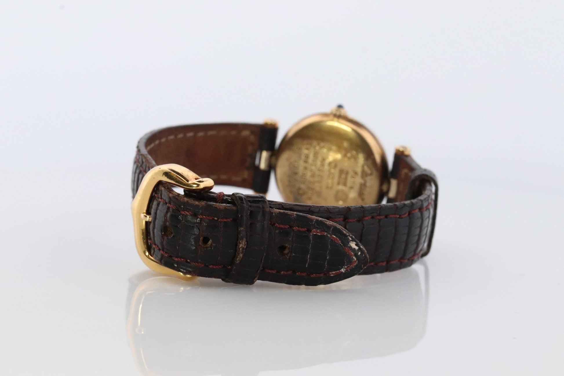 Vintage Must de Cartier Vendome Trinity Watch. ARGENT Cartier 925 Vermeil Quartz Ardent ROUND Swiss Made. Triple, Three tone Cartier.