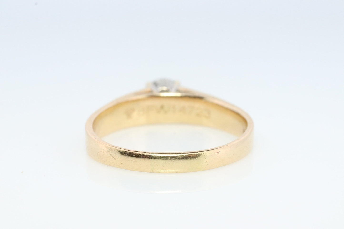 0.60ct Diamond Solitaire 14k ring with baguette accents. 14k Wedding band or Engagement ring.