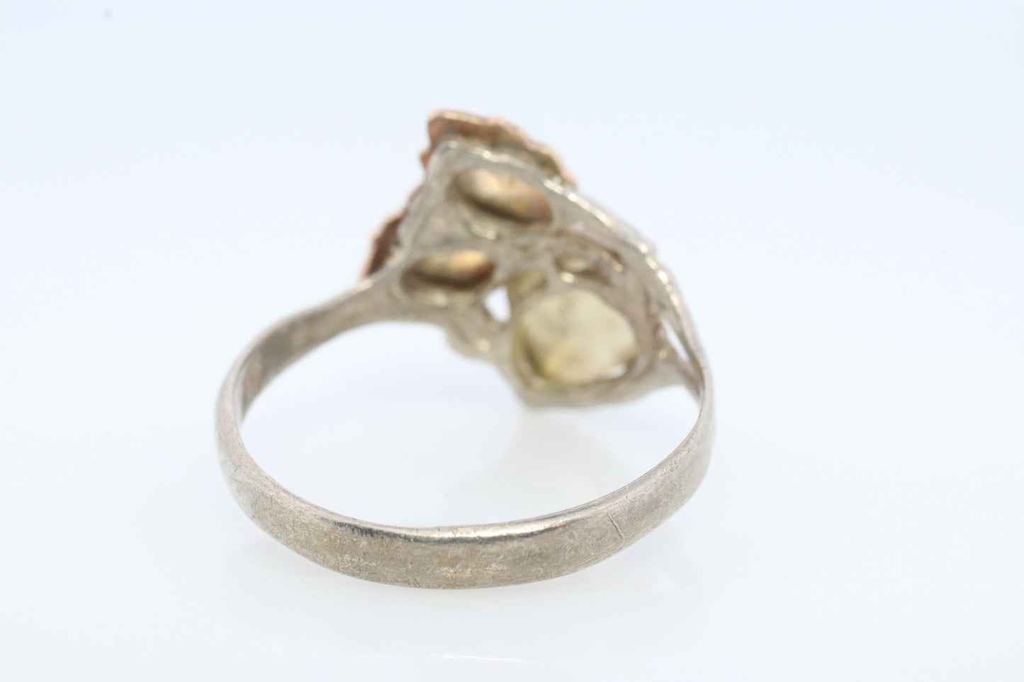 Black Hills Gold ring. 925 Sterling Silver and 12k Black Hills Gold inlay band. Dainty ring.