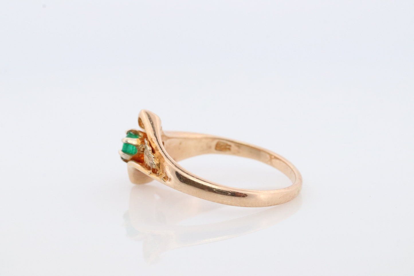 Black Hills Gold Ring. 10k Multi-Tone Emerald Black Hills Gold Statement Ring. Green Genuine Emerald Black Hills band.