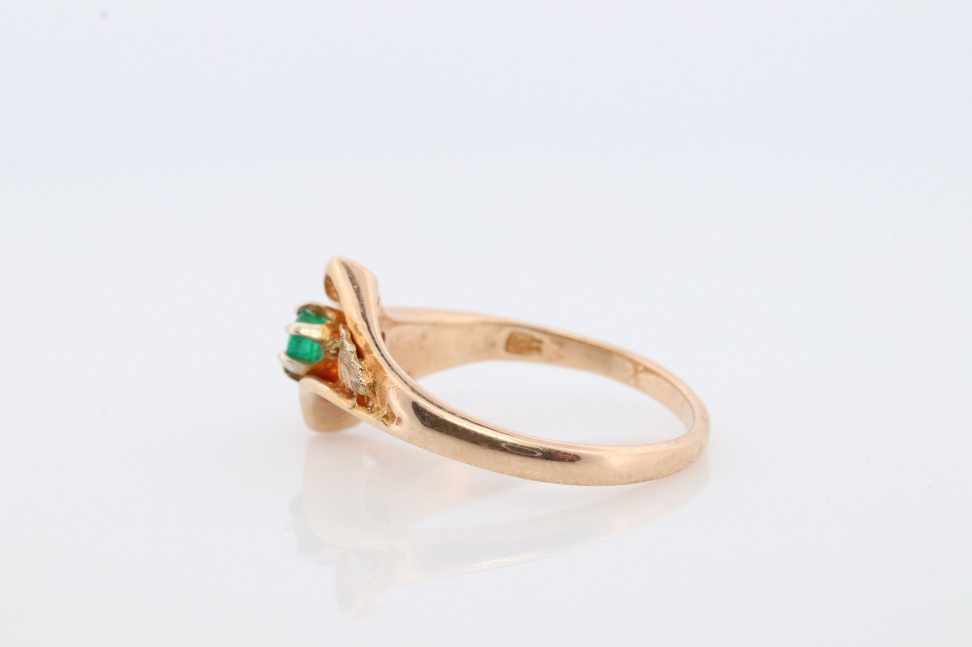 Black Hills Gold Ring. 10k Multi-Tone Emerald Black Hills Gold Statement Ring. Green Genuine Emerald Black Hills band.