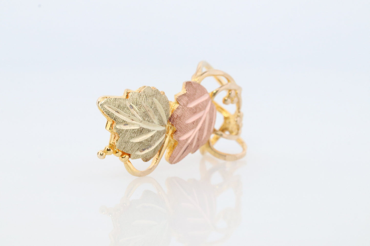 10k 12k Black Hills Gold Slide Pendant. Black Hills Gold Vine Leaves Charm.