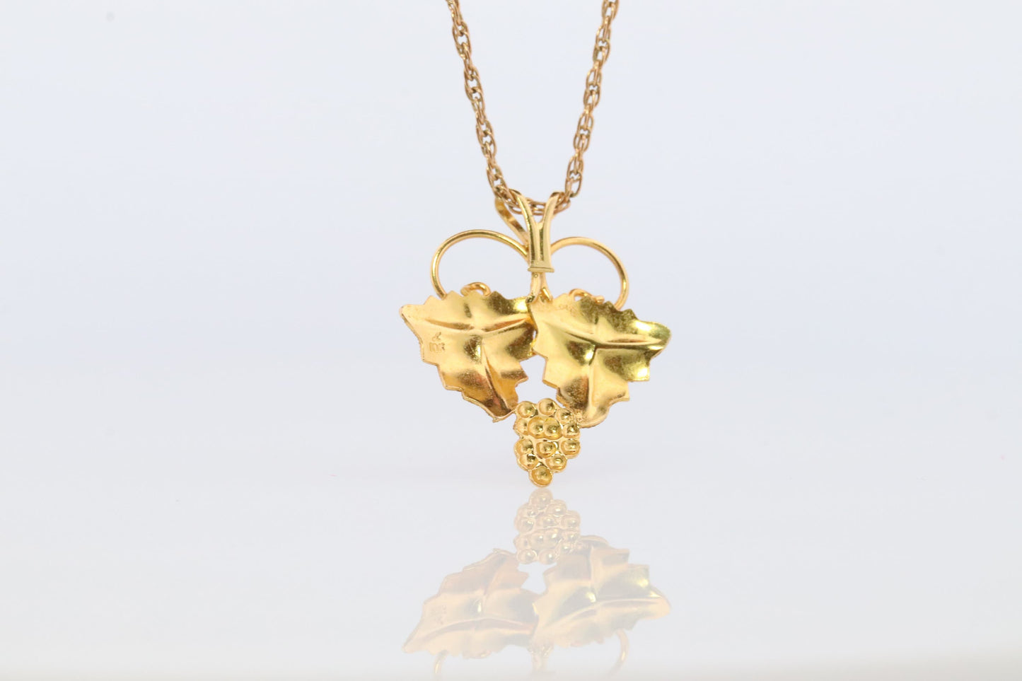 Black Hills Gold Pendant Necklace. 10k 12k Black Hills Gold Grape Leaves Pendant.