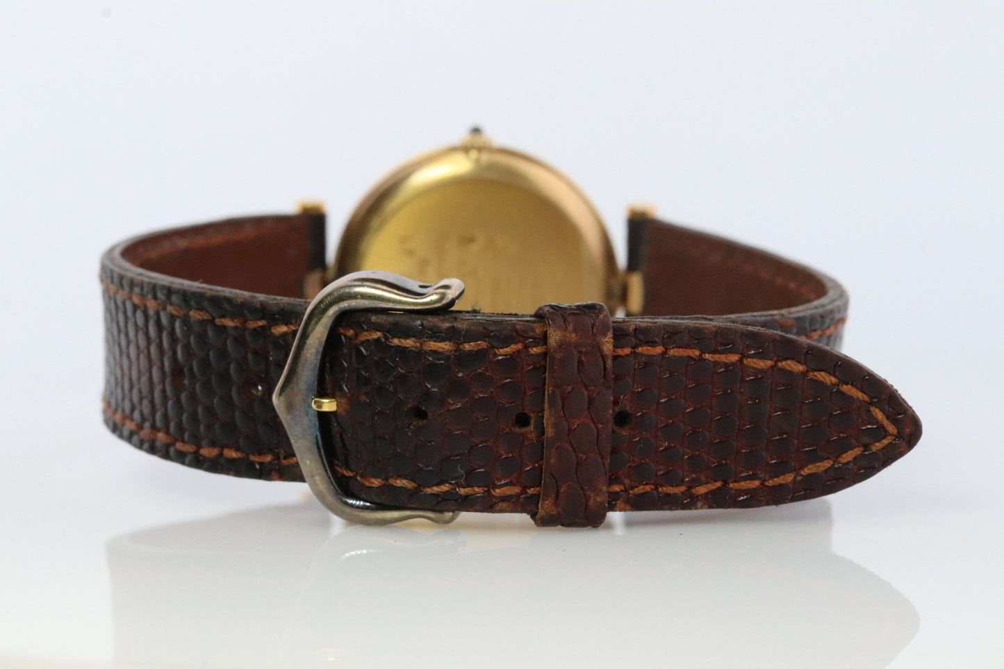 Vintage Must de Cartier Large Vendome Trinity Watch. ARGENT Cartier 925 Vermeil Quartz Ardent ROUND Swiss Made. Triple, Three tone Cartier.