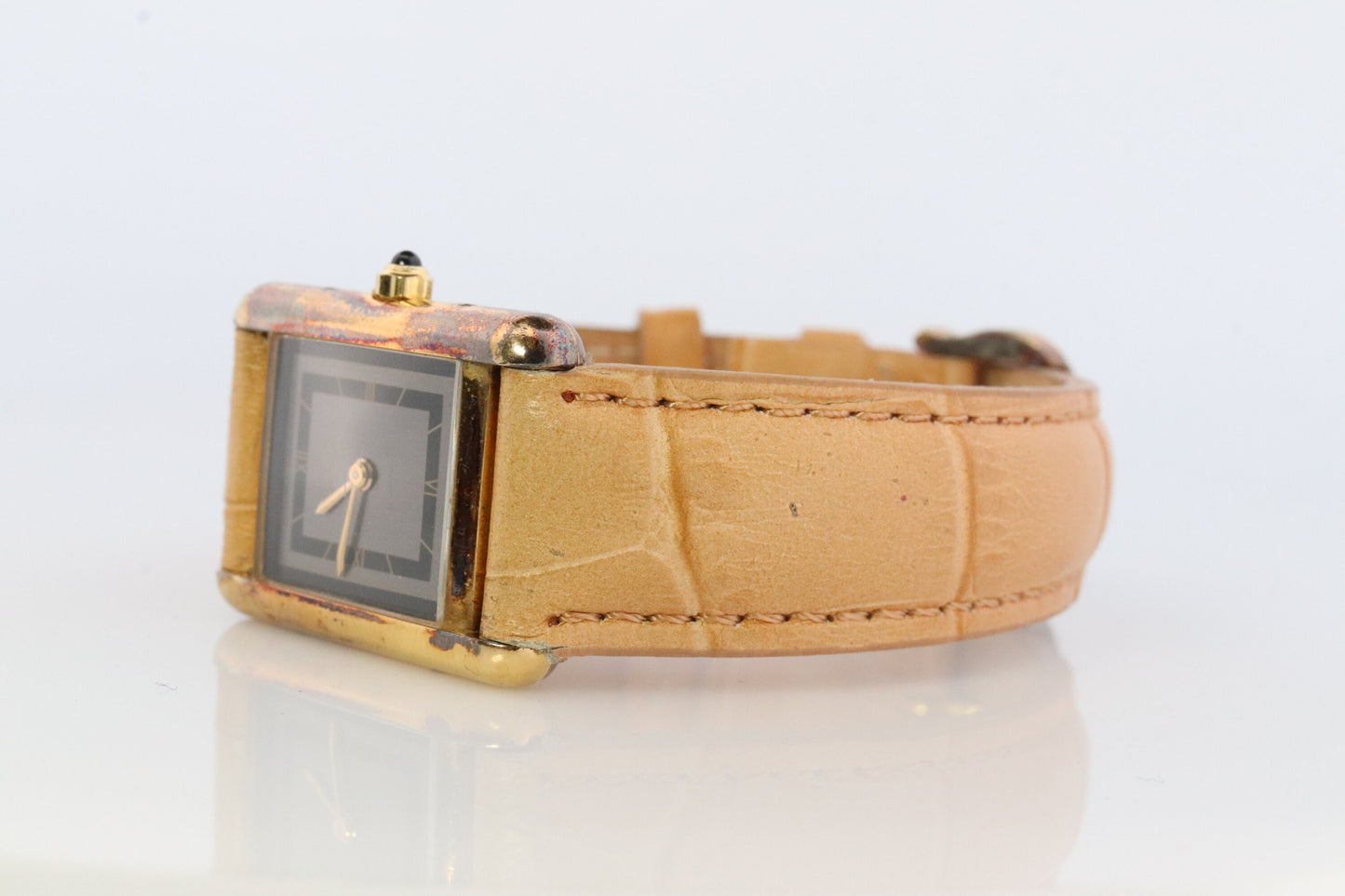 Vintage Must de Cartier Tank Watch. ARGENT Cartier 925 Vermeil Quartz Ardent Swiss Made.