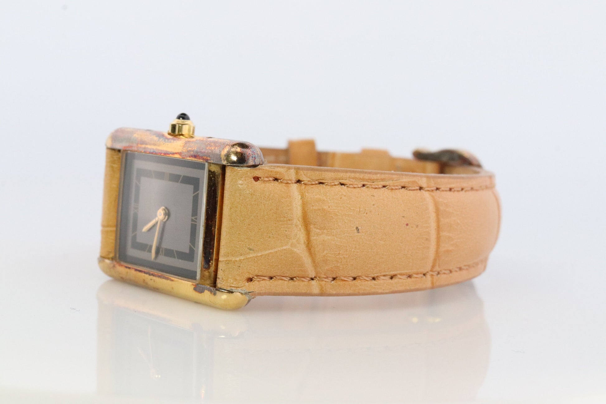 Vintage Must de Cartier Tank Watch. ARGENT Cartier 925 Vermeil Quartz Ardent Swiss Made.