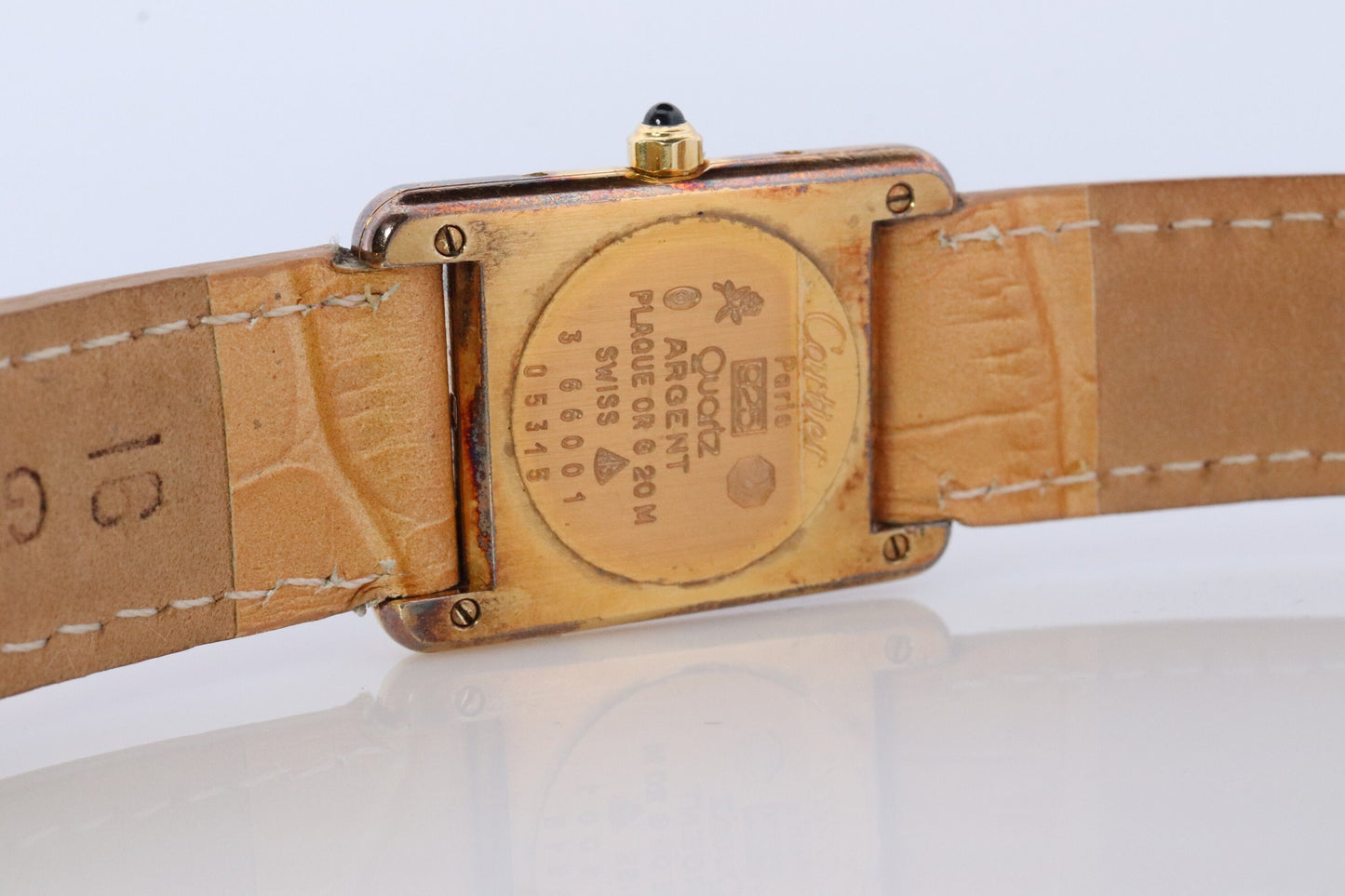 Vintage Must de Cartier Tank Watch. ARGENT Cartier 925 Vermeil Quartz Ardent Swiss Made.