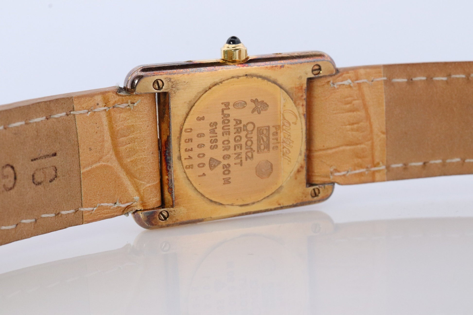 Vintage Must de Cartier Tank Watch. ARGENT Cartier 925 Vermeil Quartz Ardent Swiss Made.