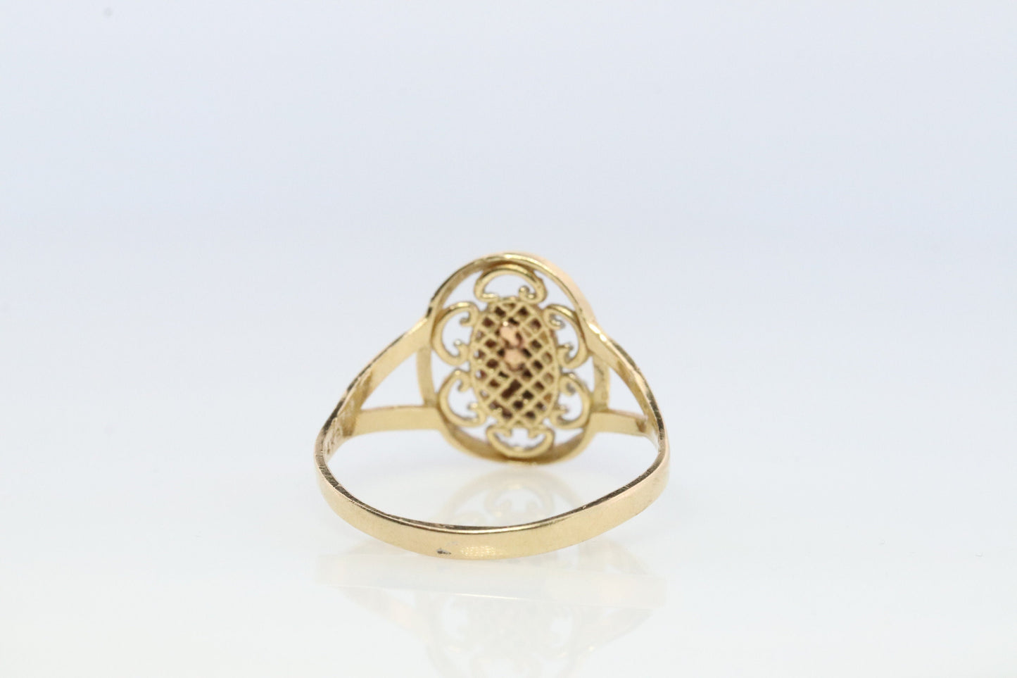 Vintage 14k Yellow Gold Pendant. Marian Cross Band. Madonna Pendant. VIRGIN Mary Ring. Mother Medallion Signet ring. Open scroll.