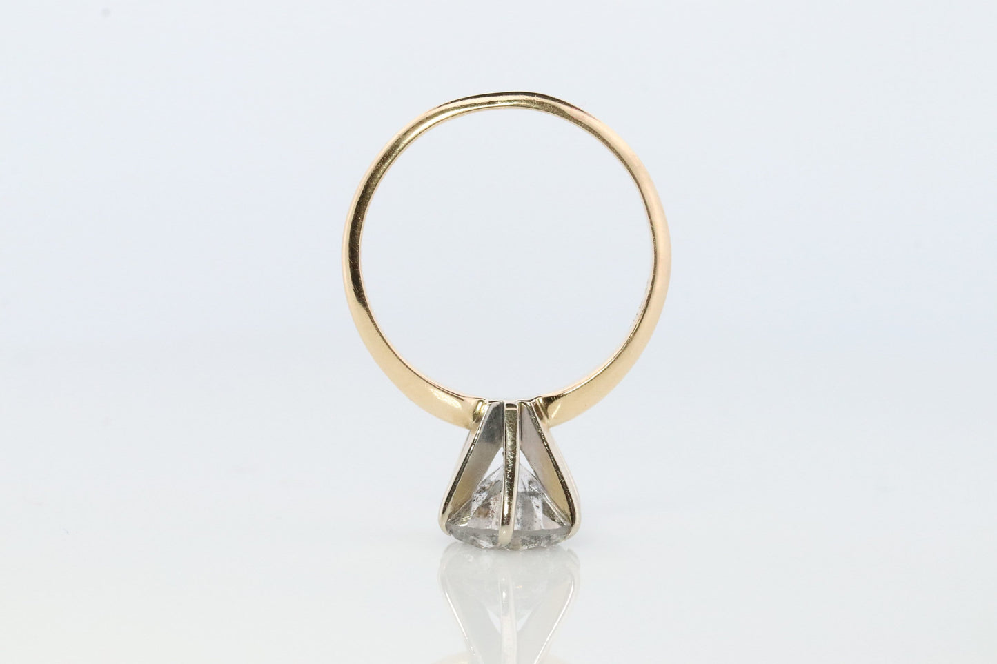 14k Round Genuine Diamond Solitaire Ring . Large 2ct Diamond Engagement Ring. Huge 2carat Natural Diamond Solitaire.