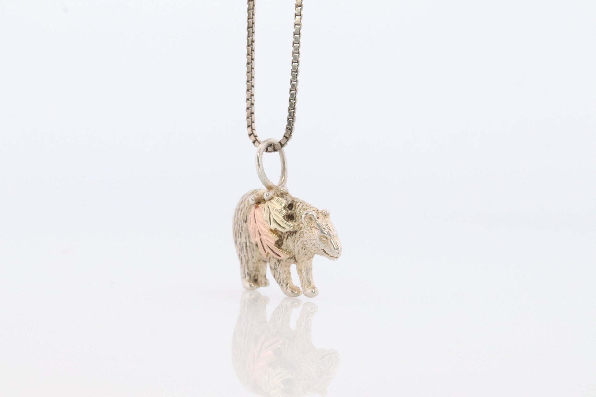 Black Hills Gold Grizzly Bear Pendant. Black Hills Gold Sterling Silver BEAR pendant