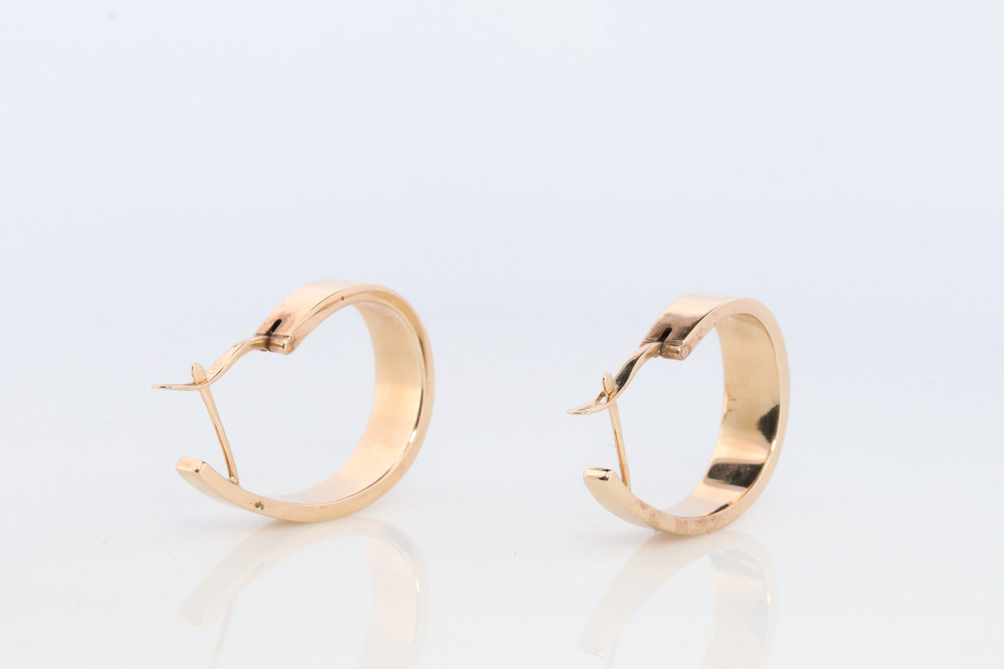 14k Gold J HOOP Earrings. Vintage Andrea Candela Large Heavy Hoop Gloss earrings. Large J Hoops. CJI Earrings